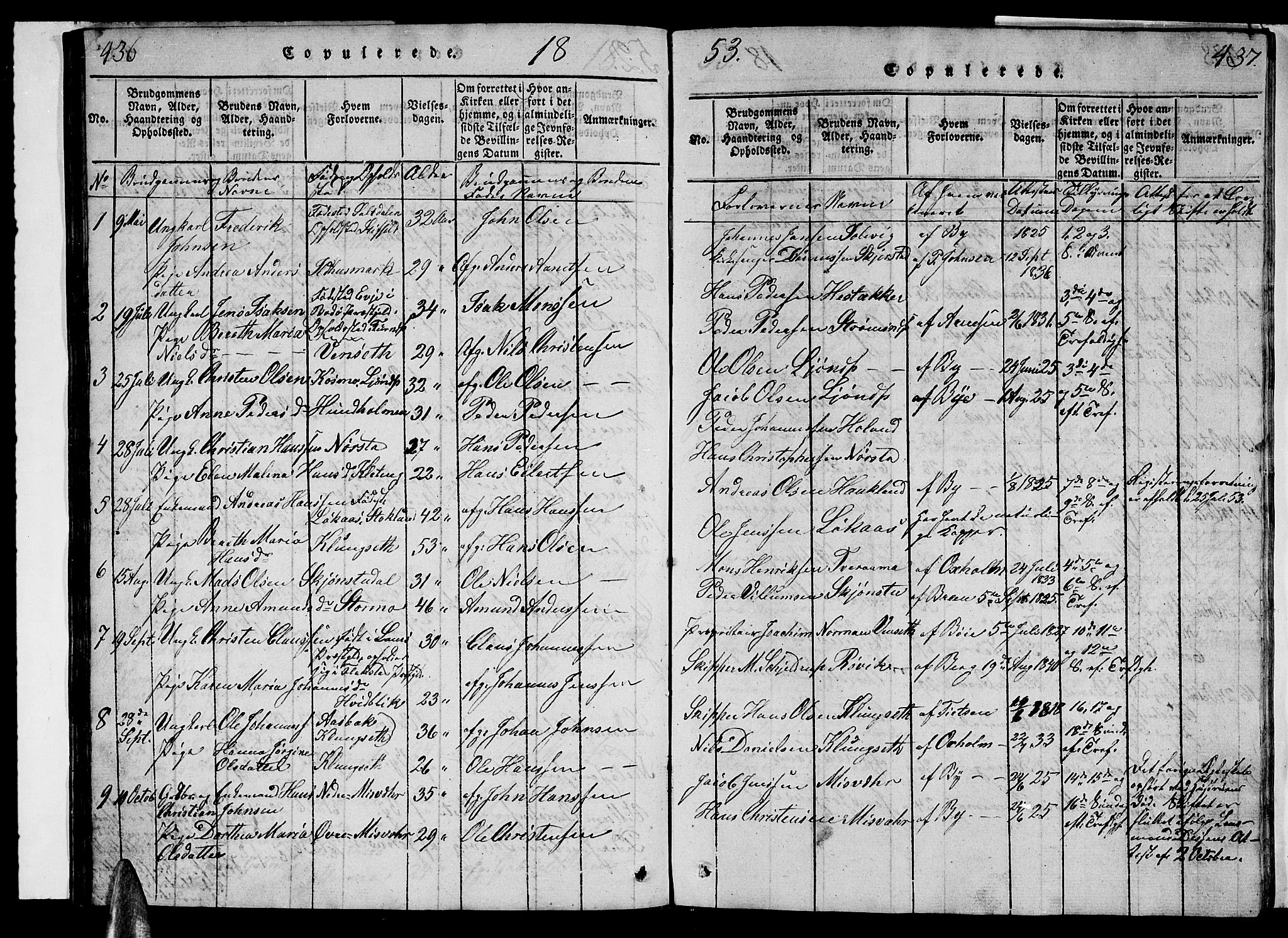 Ministerialprotokoller, klokkerbøker og fødselsregistre - Nordland, SAT/A-1459/852/L0752: Parish register (copy) no. 852C03, 1840-1855, p. 436-437