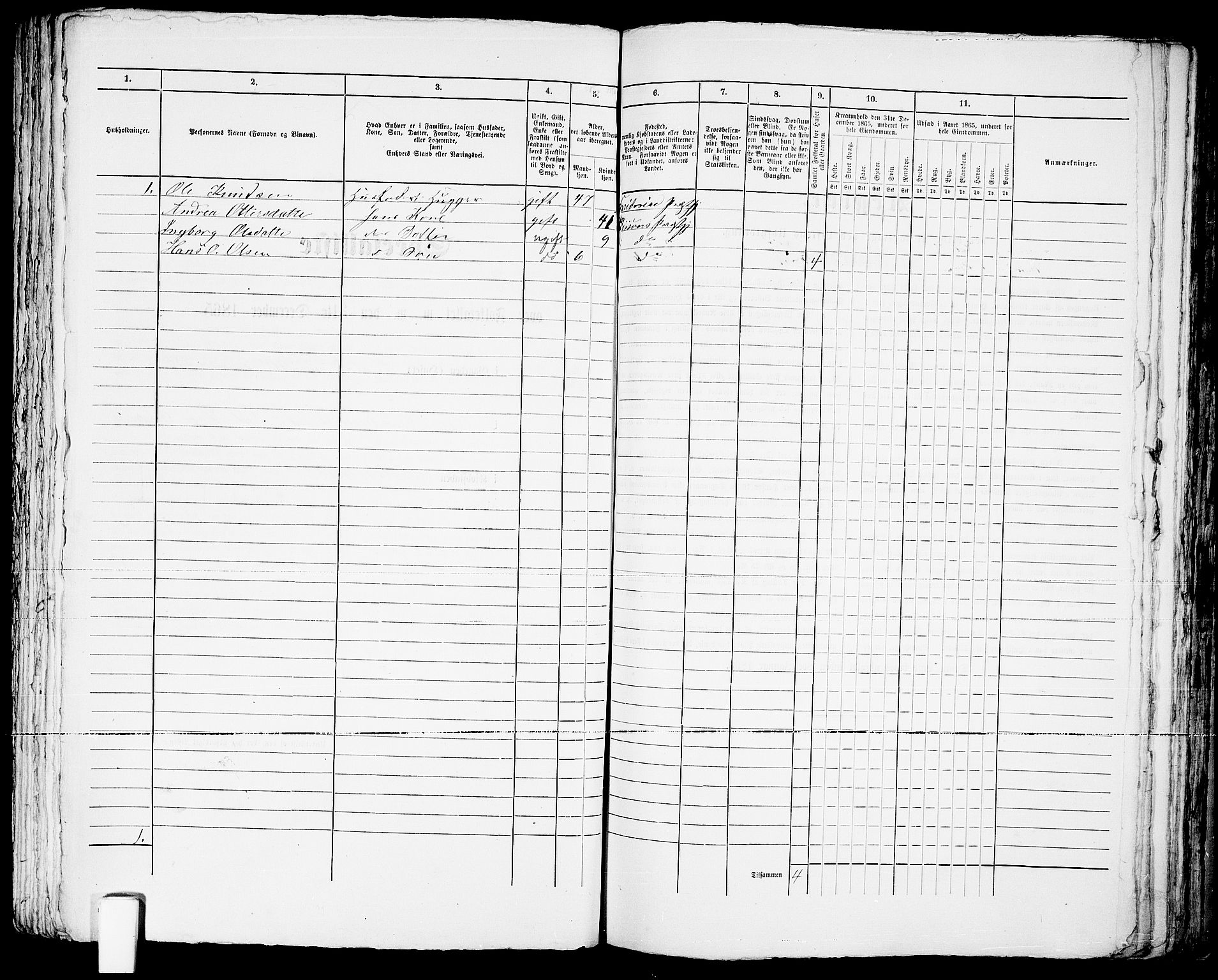 RA, 1865 census for Risør/Risør, 1865, p. 208