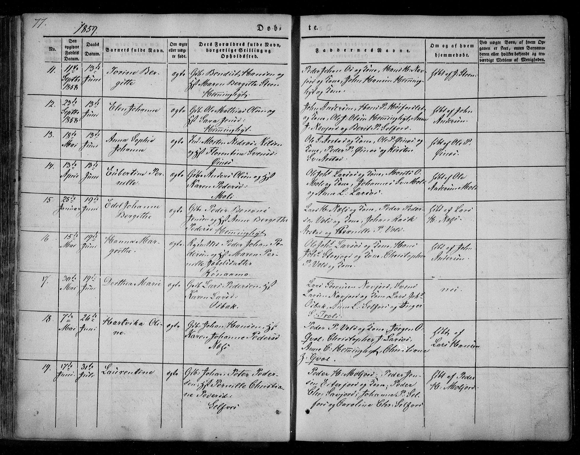 Ministerialprotokoller, klokkerbøker og fødselsregistre - Nordland, AV/SAT-A-1459/846/L0644: Parish register (official) no. 846A02, 1837-1872, p. 77