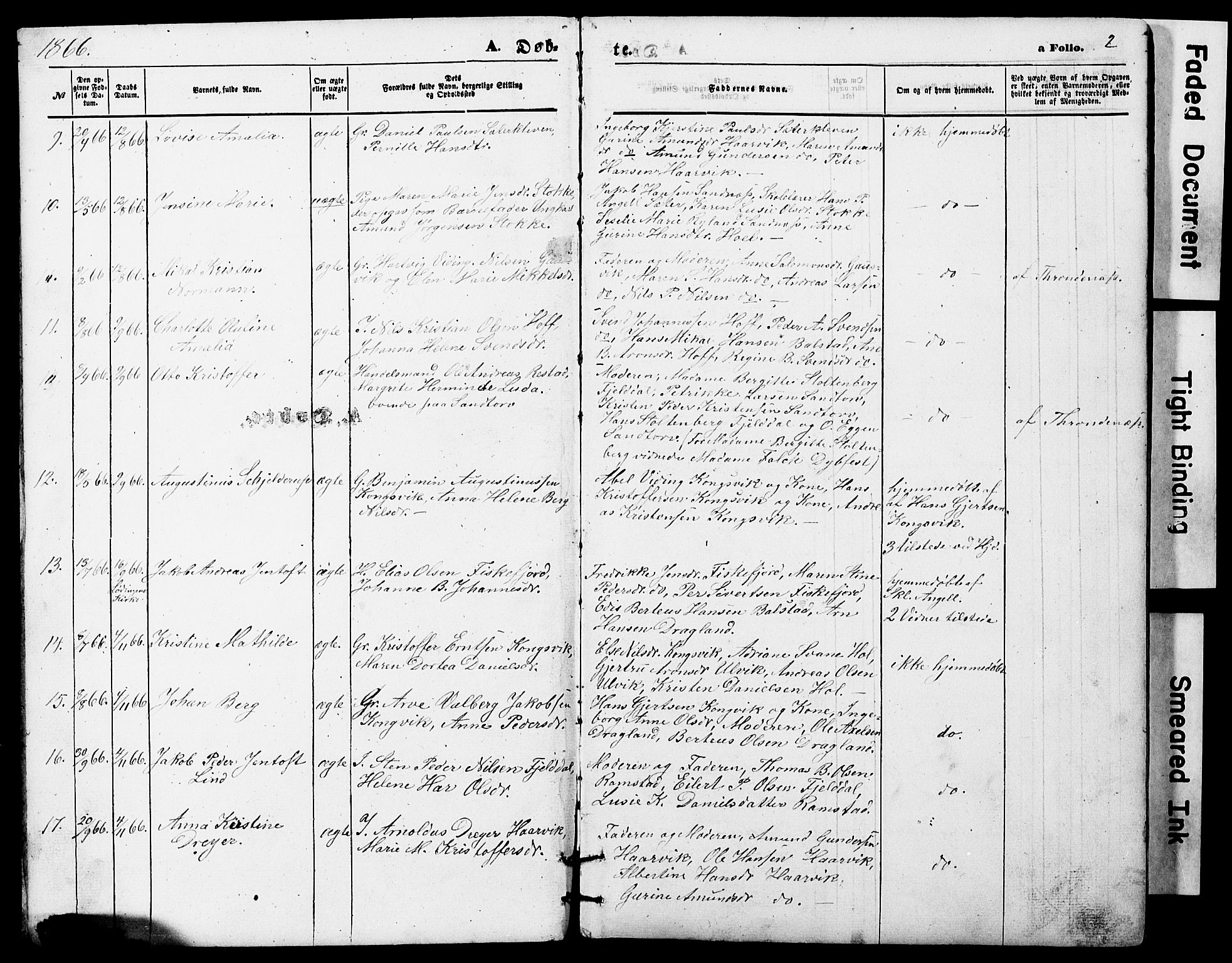 Ministerialprotokoller, klokkerbøker og fødselsregistre - Nordland, AV/SAT-A-1459/865/L0930: Parish register (copy) no. 865C02, 1866-1884, p. 2