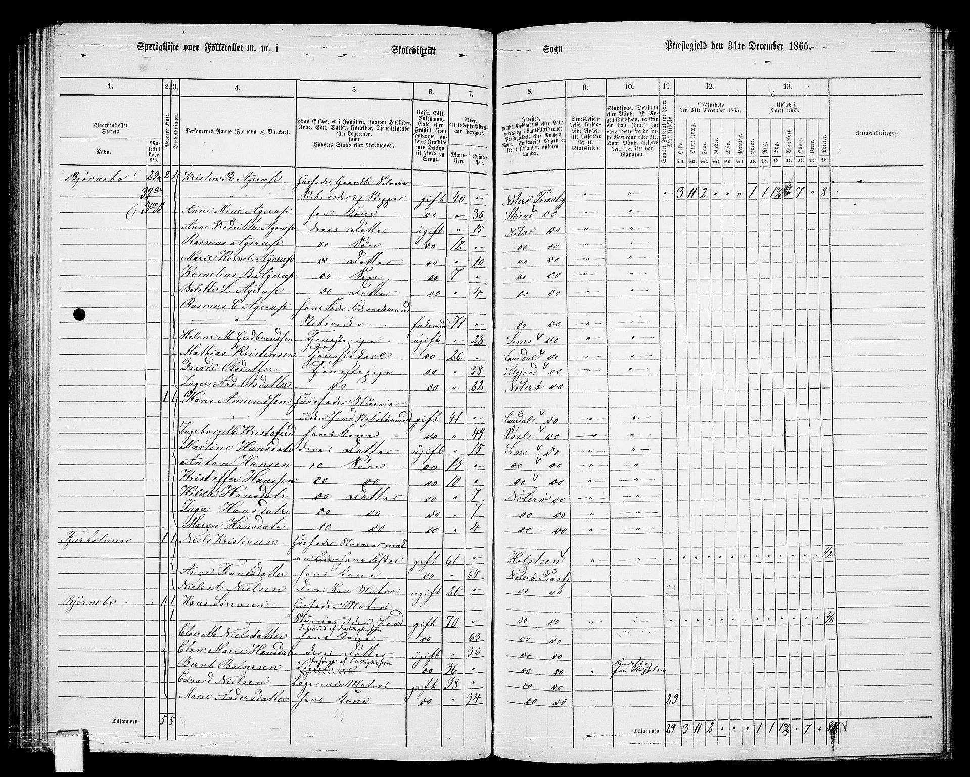 RA, 1865 census for Nøtterøy, 1865, p. 181