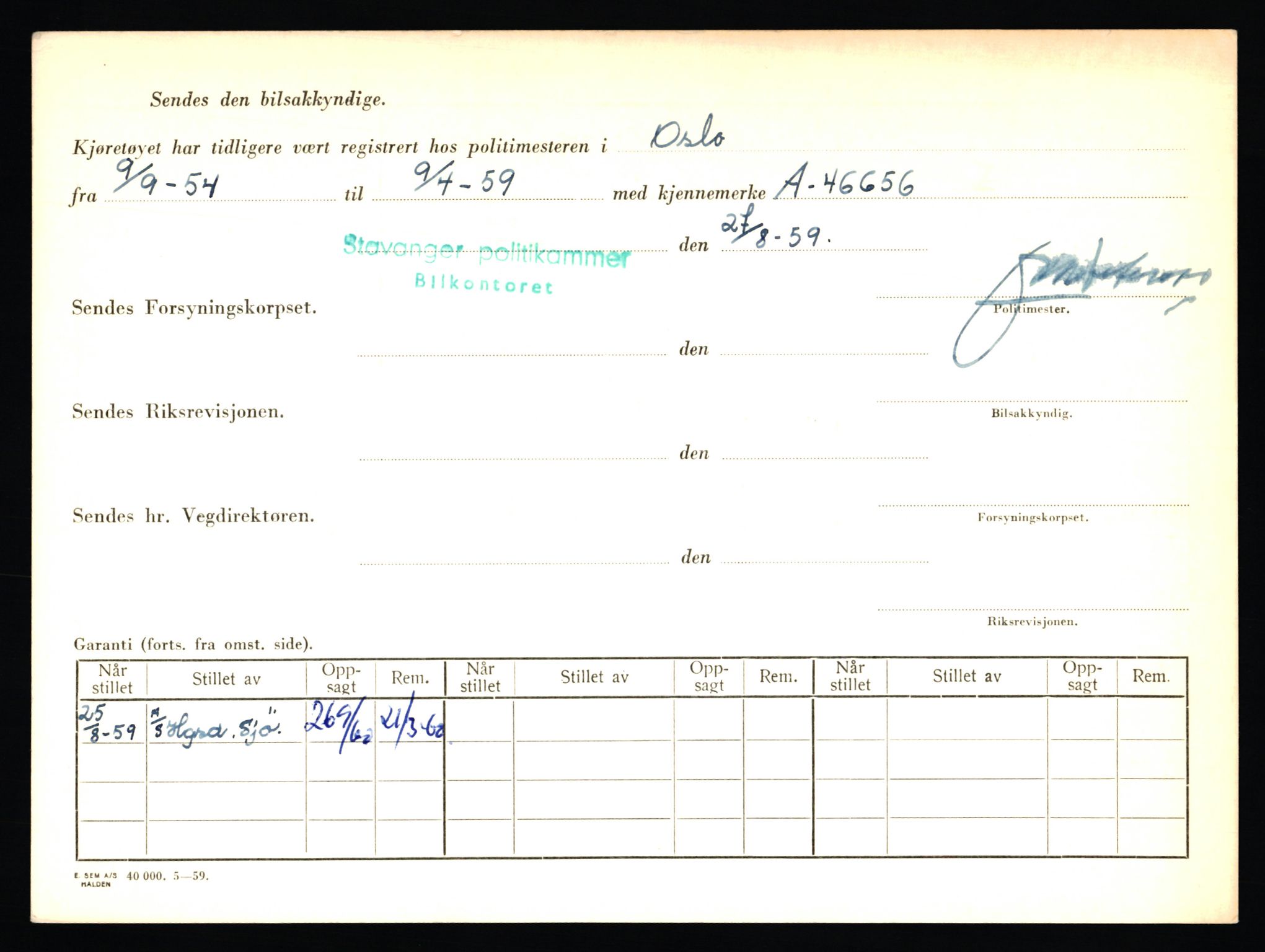 Stavanger trafikkstasjon, AV/SAST-A-101942/0/F/L0010: L-3350 - L-3699, 1930-1971, p. 284