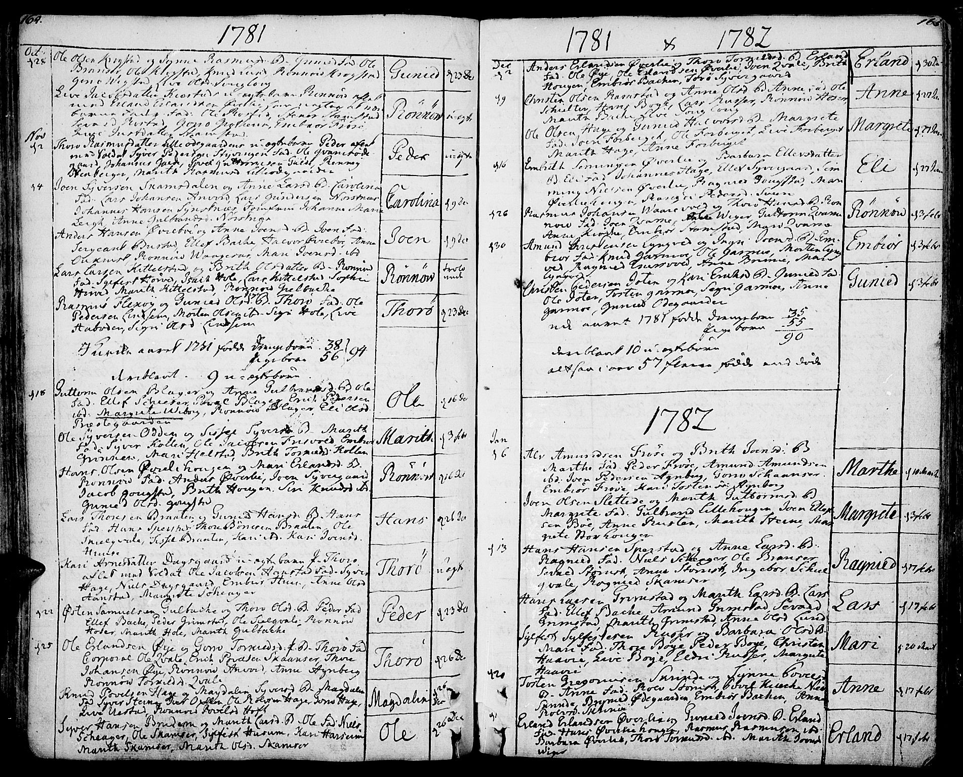 Lom prestekontor, AV/SAH-PREST-070/K/L0002: Parish register (official) no. 2, 1749-1801, p. 164-165