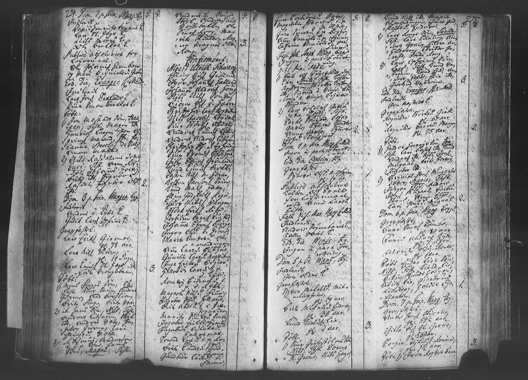 Voss sokneprestembete, SAB/A-79001/H/Haa: Parish register (official) no. A 8, 1752-1780, p. 274-275