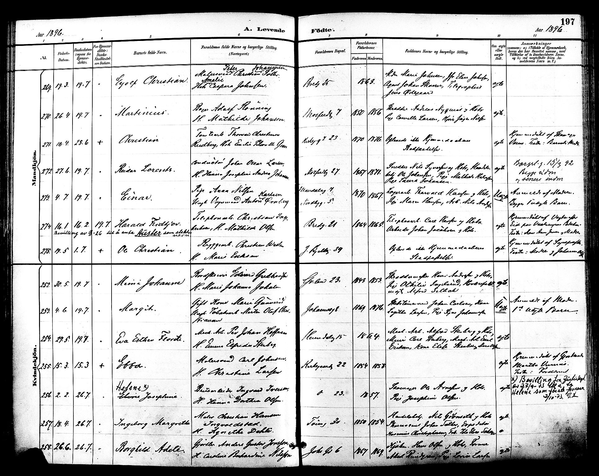 Grønland prestekontor Kirkebøker, SAO/A-10848/F/Fa/L0012: Parish register (official) no. 12, 1893-1900, p. 197