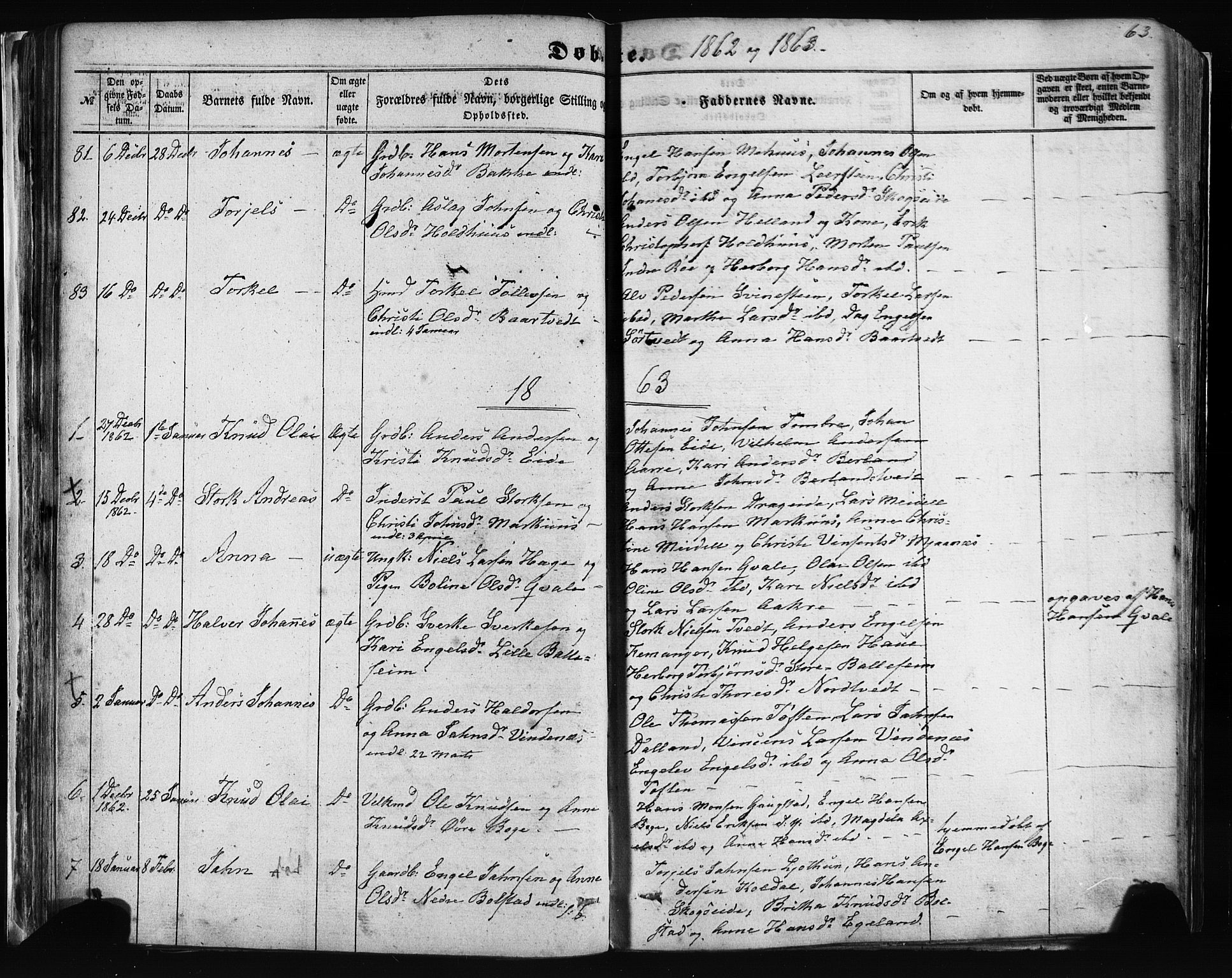 Fusa sokneprestembete, AV/SAB-A-75401/H/Haa: Parish register (official) no. A 1I, 1855-1879, p. 63
