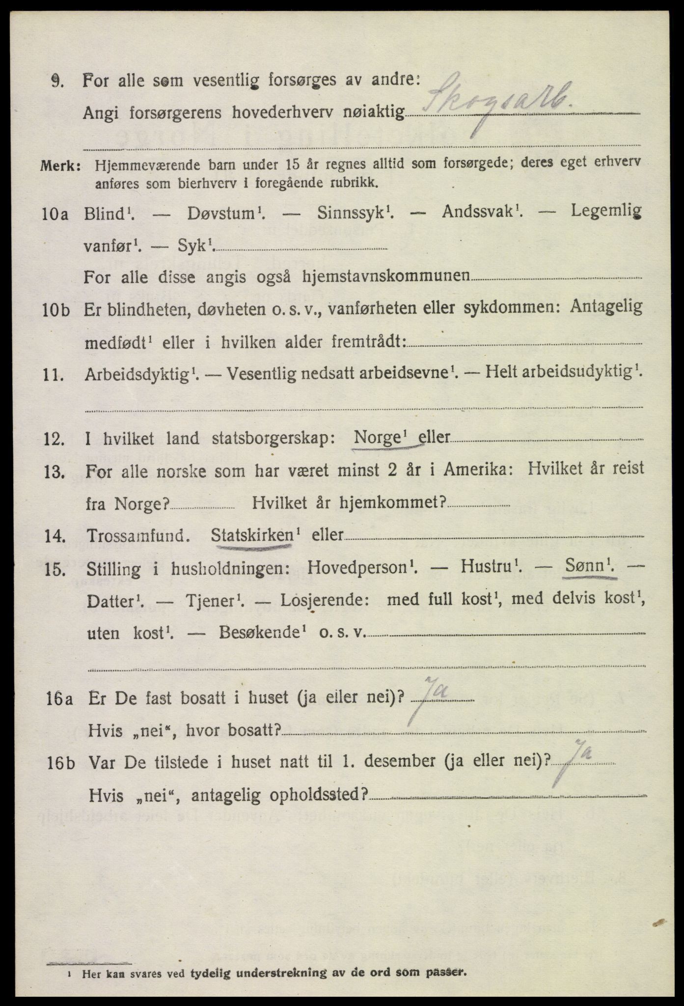 SAH, 1920 census for Stange, 1920, p. 14590