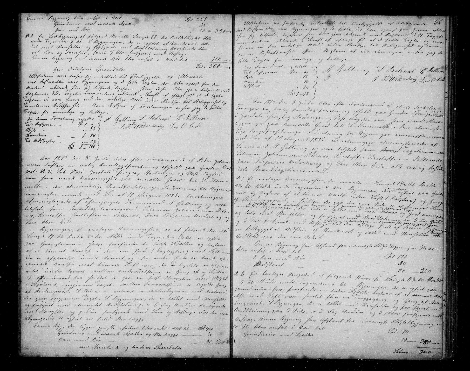 Lensmannen i Jondal, AV/SAB-A-33101/0012/L0001: Branntakstprotokoll, 1846-1885, p. 64b-65a