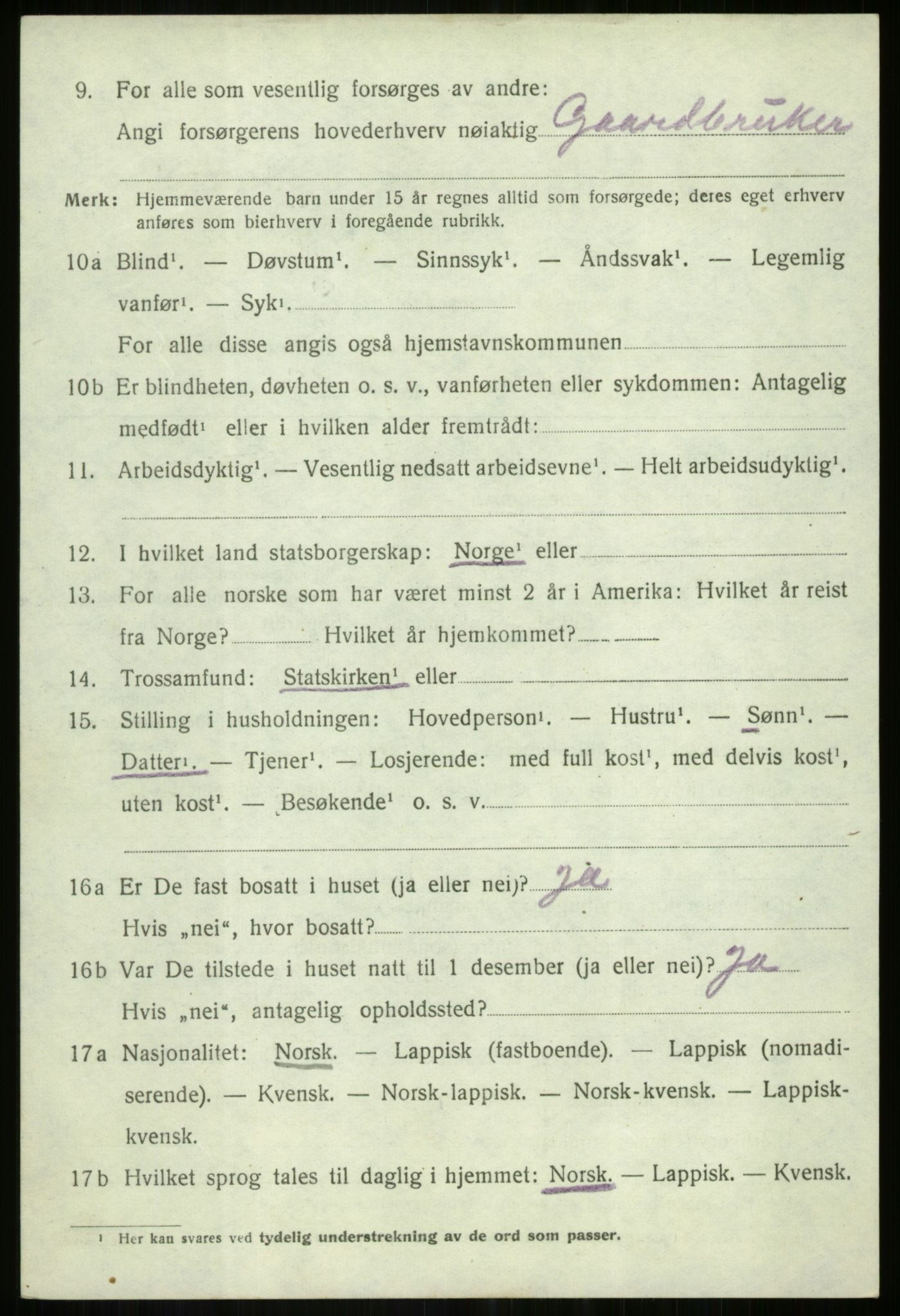 SATØ, 1920 census for Tranøy, 1920, p. 1154