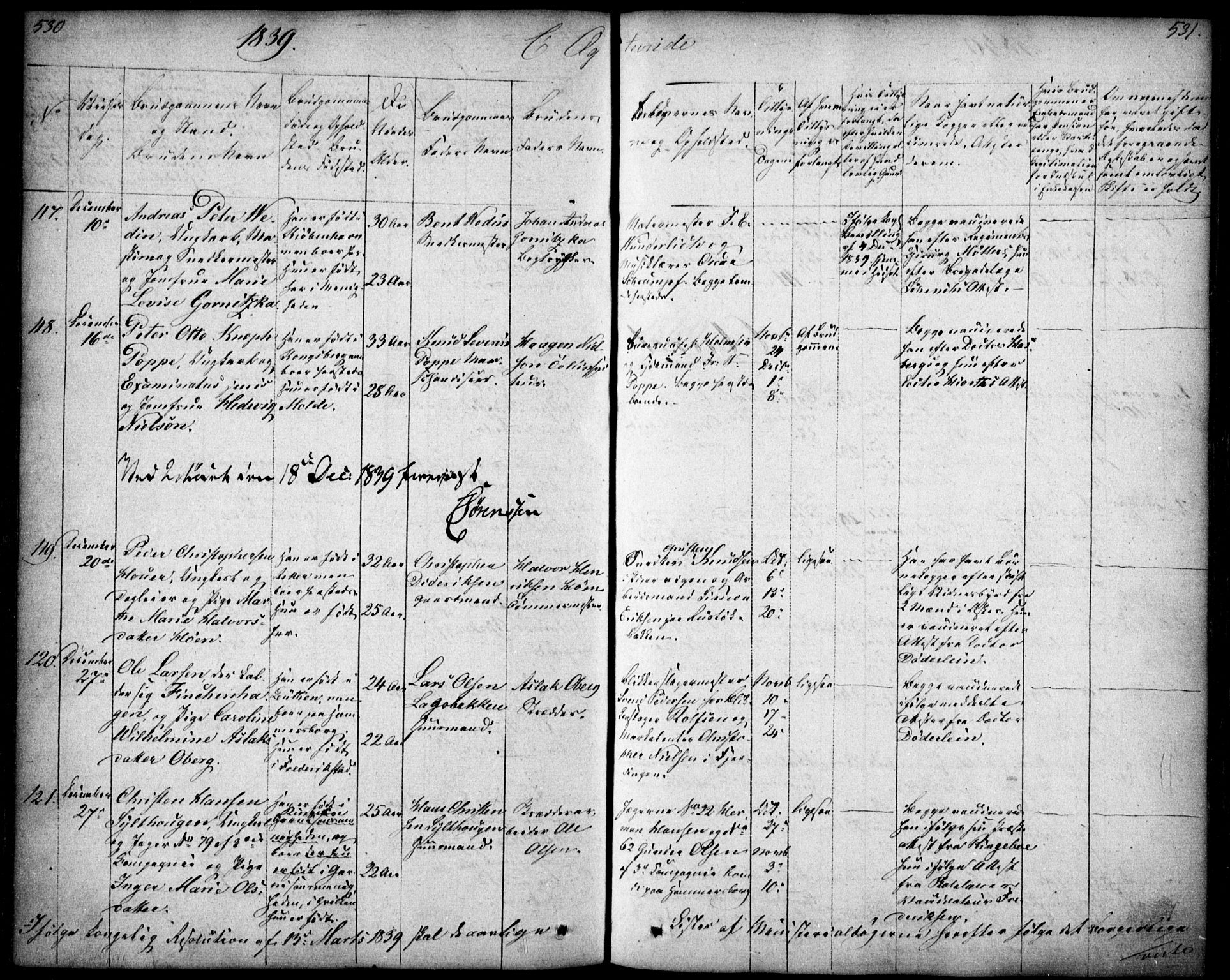 Oslo domkirke Kirkebøker, SAO/A-10752/F/Fa/L0019: Parish register (official) no. 19, 1828-1847, p. 530-531