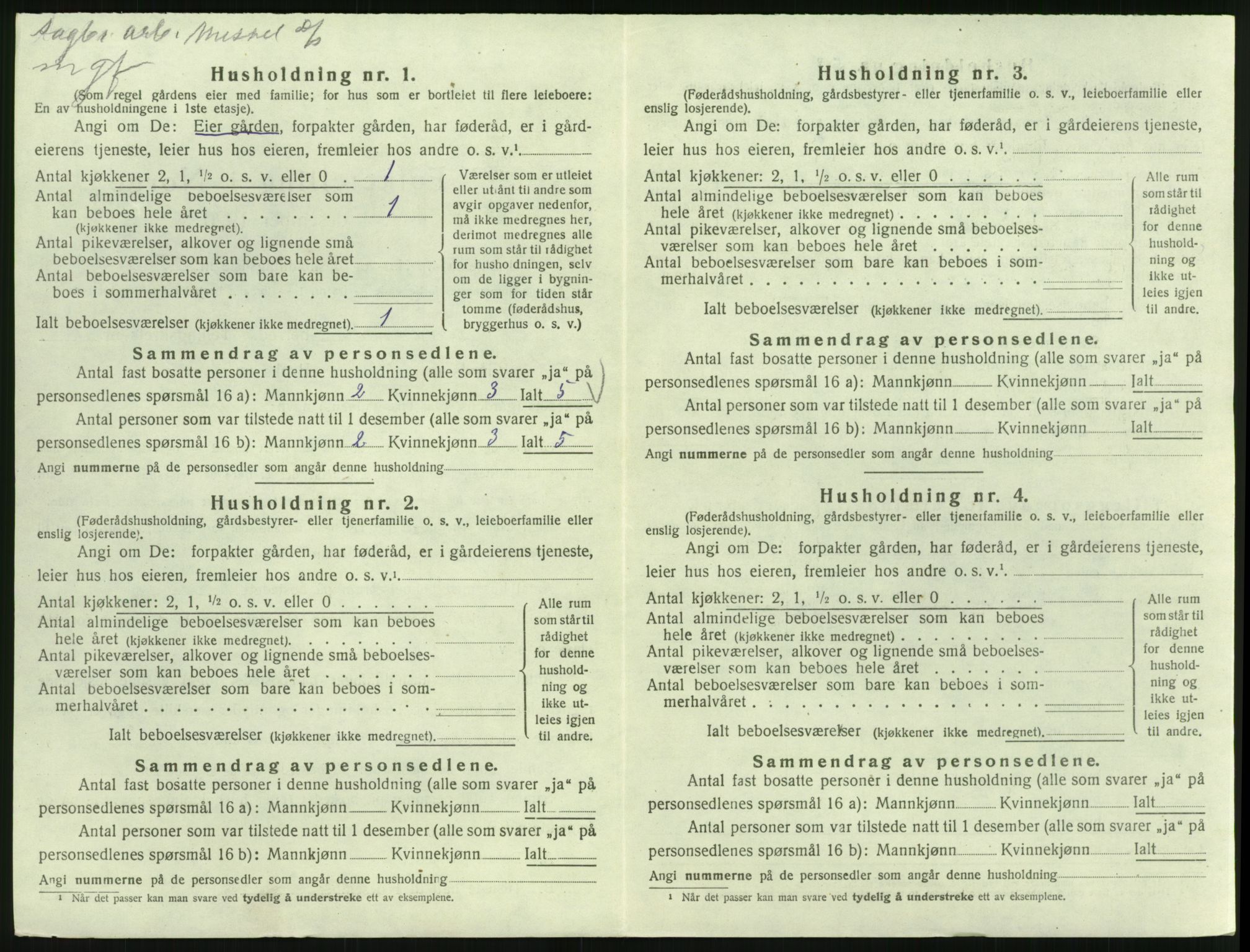 SAK, 1920 census for Froland, 1920, p. 330