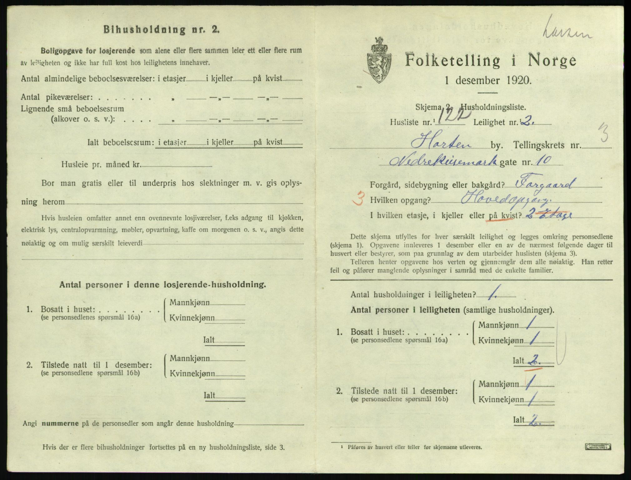 SAKO, 1920 census for Horten, 1920, p. 4539