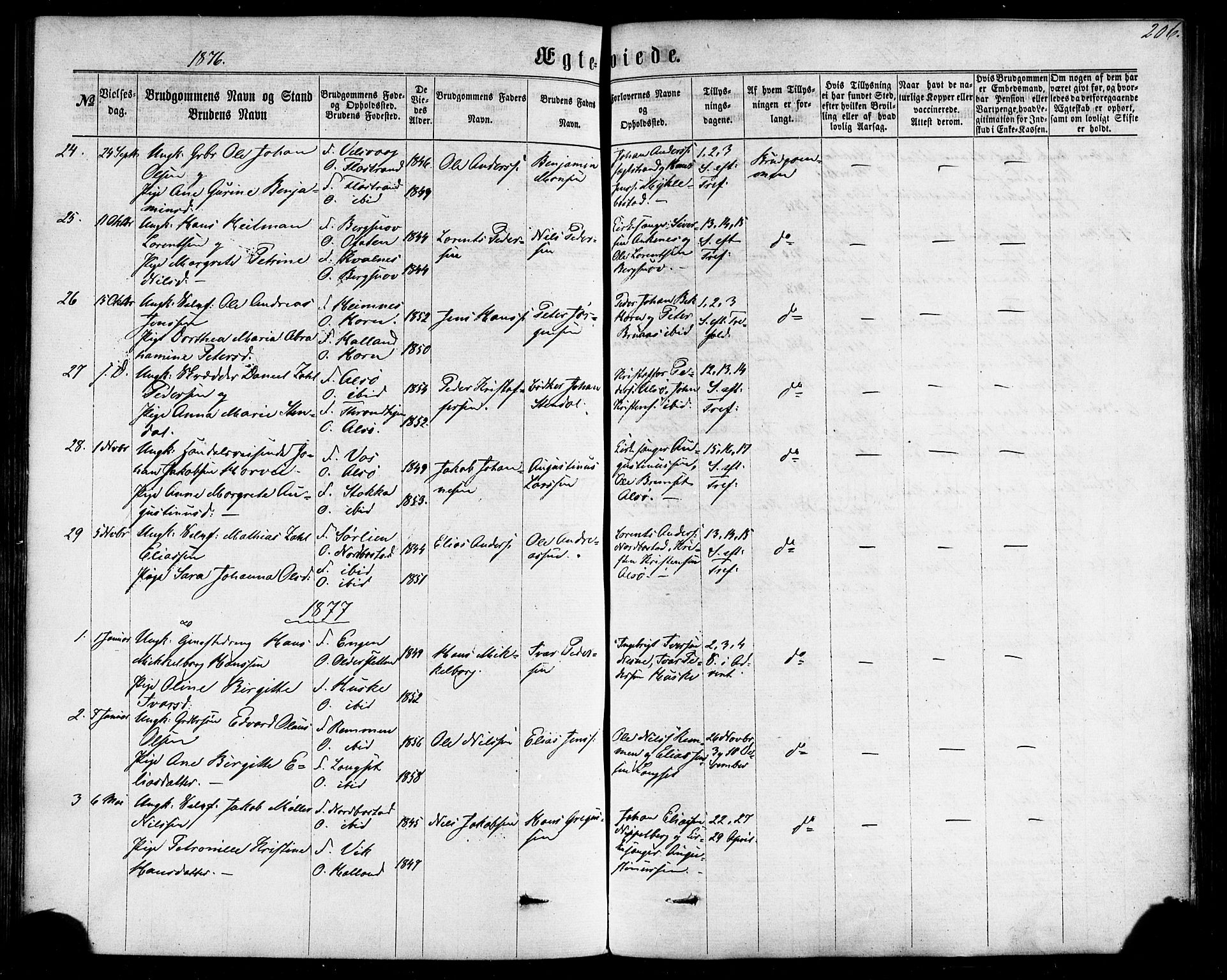 Ministerialprotokoller, klokkerbøker og fødselsregistre - Nordland, AV/SAT-A-1459/838/L0551: Parish register (official) no. 838A09, 1864-1880, p. 206