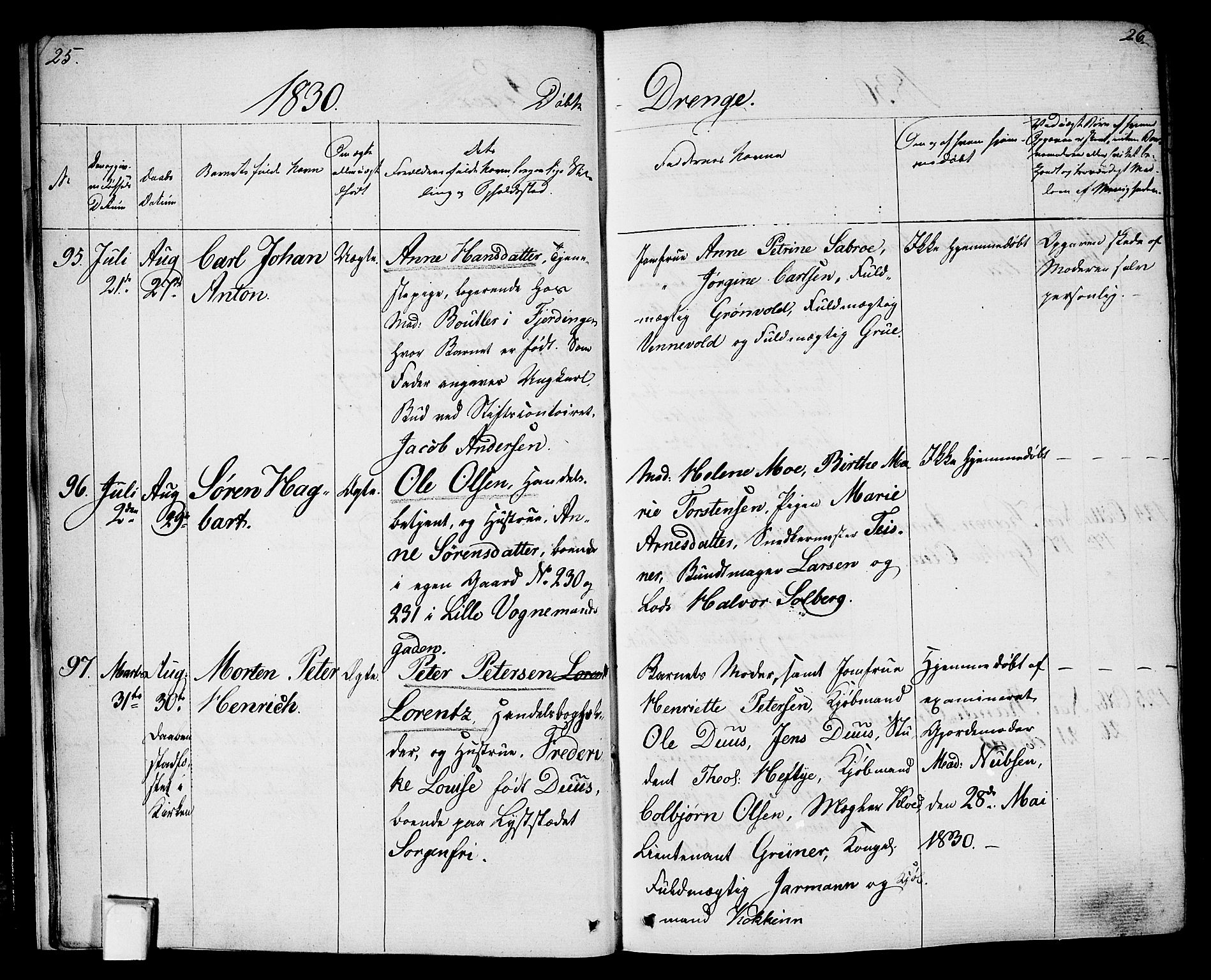 Oslo domkirke Kirkebøker, AV/SAO-A-10752/F/Fa/L0011: Parish register (official) no. 11, 1830-1836, p. 25-26
