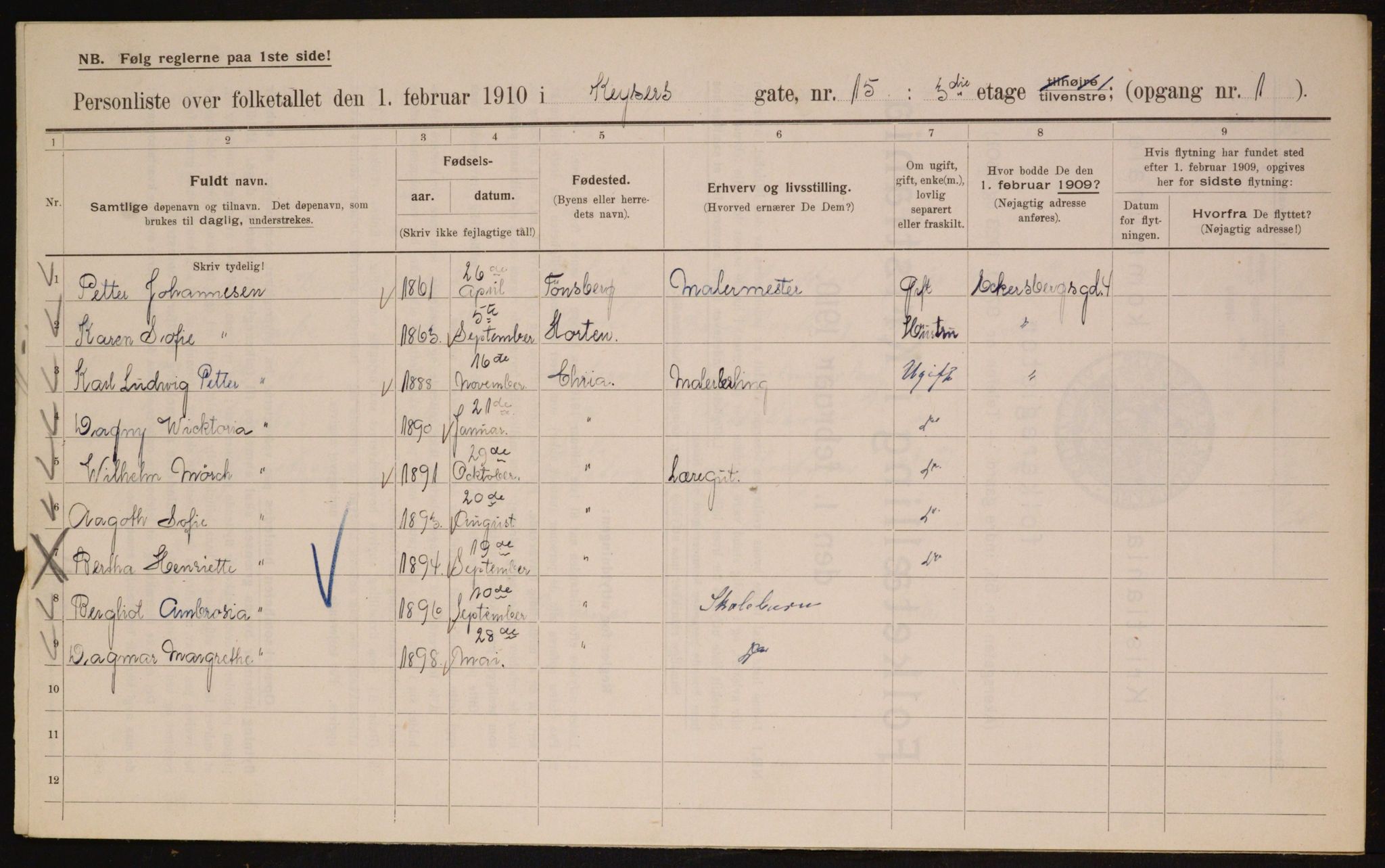 OBA, Municipal Census 1910 for Kristiania, 1910, p. 47842