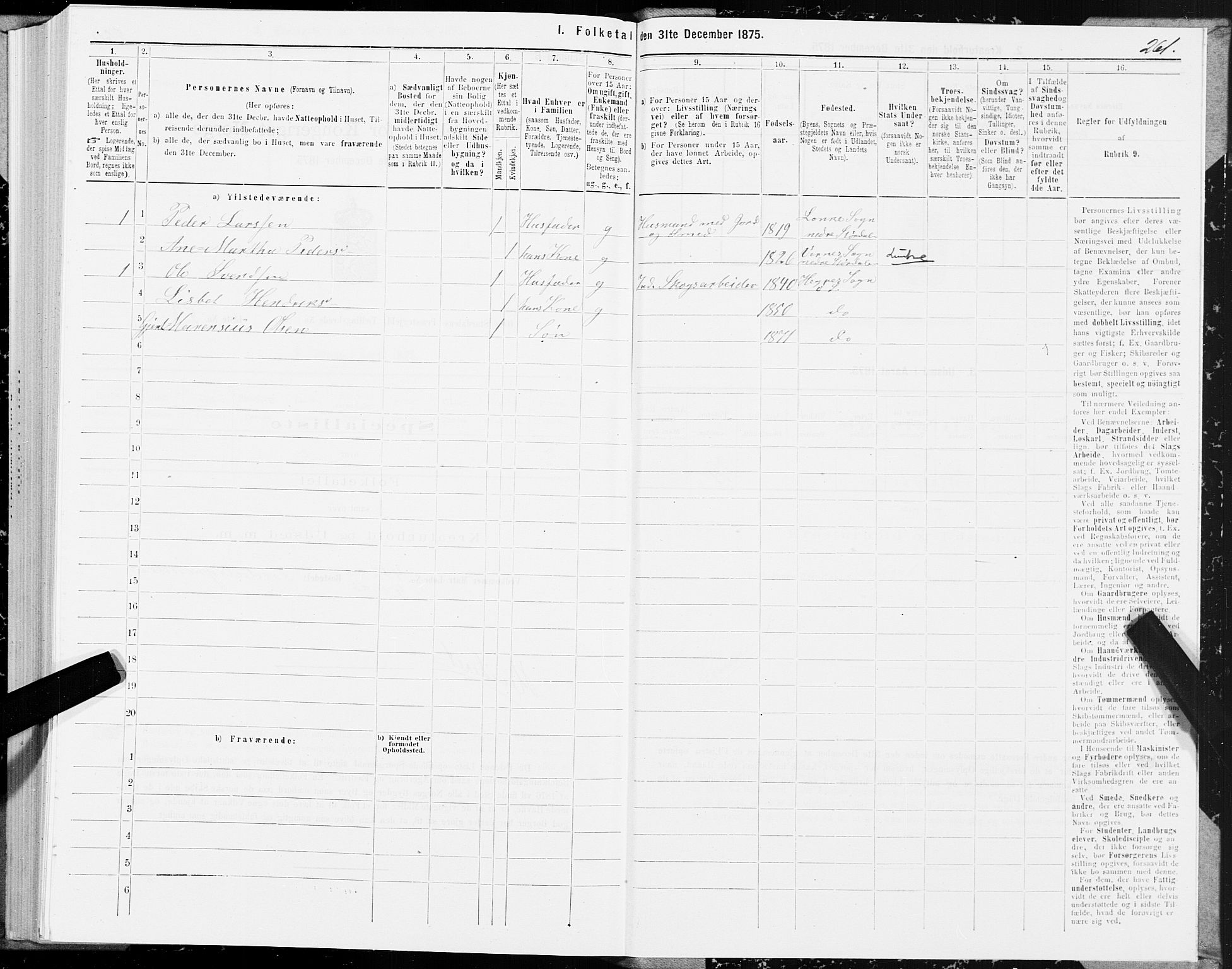 SAT, 1875 census for 1711P Øvre Stjørdal, 1875, p. 1261