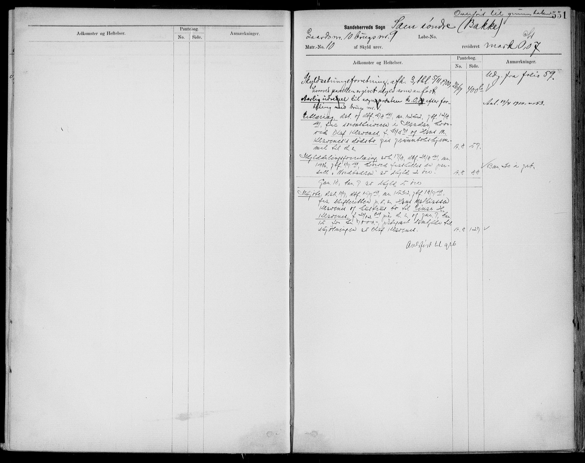 Larvik sorenskriveri, AV/SAKO-A-83/G/Gb/Gbd/L0004c: Mortgage register no. III 4c, p. 551