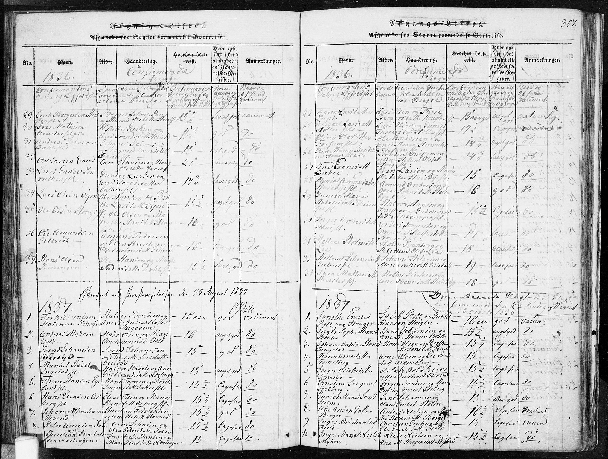 Spydeberg prestekontor Kirkebøker, AV/SAO-A-10924/F/Fa/L0004: Parish register (official) no. I 4, 1814-1841, p. 307