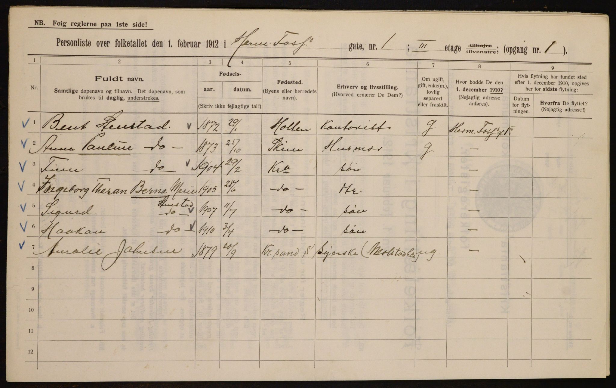 OBA, Municipal Census 1912 for Kristiania, 1912, p. 38949