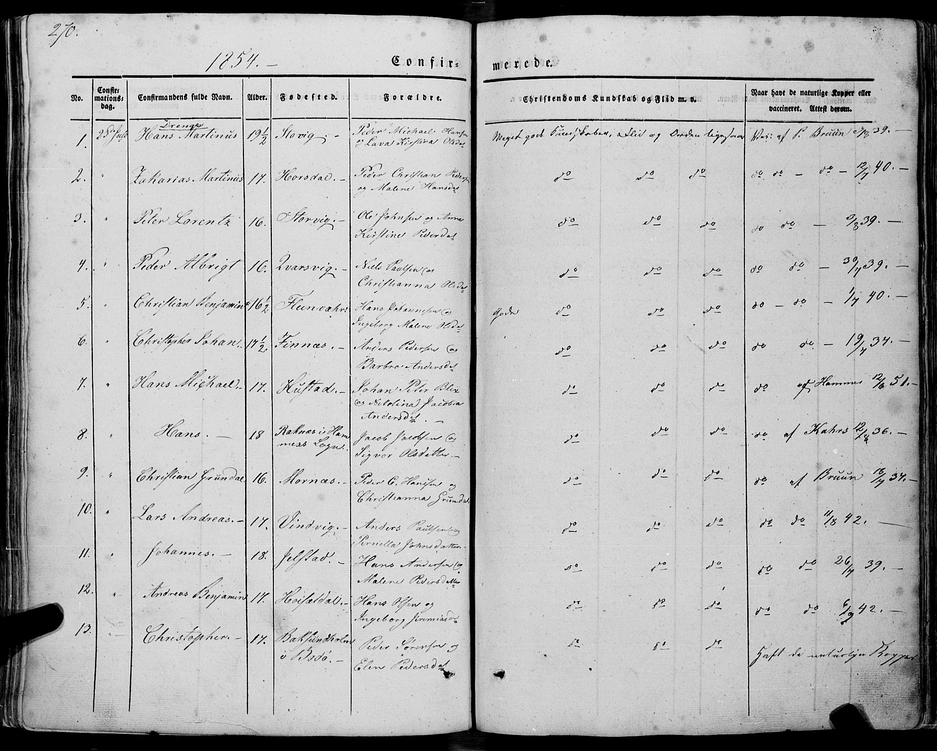 Ministerialprotokoller, klokkerbøker og fødselsregistre - Nordland, SAT/A-1459/805/L0097: Parish register (official) no. 805A04, 1837-1861, p. 270