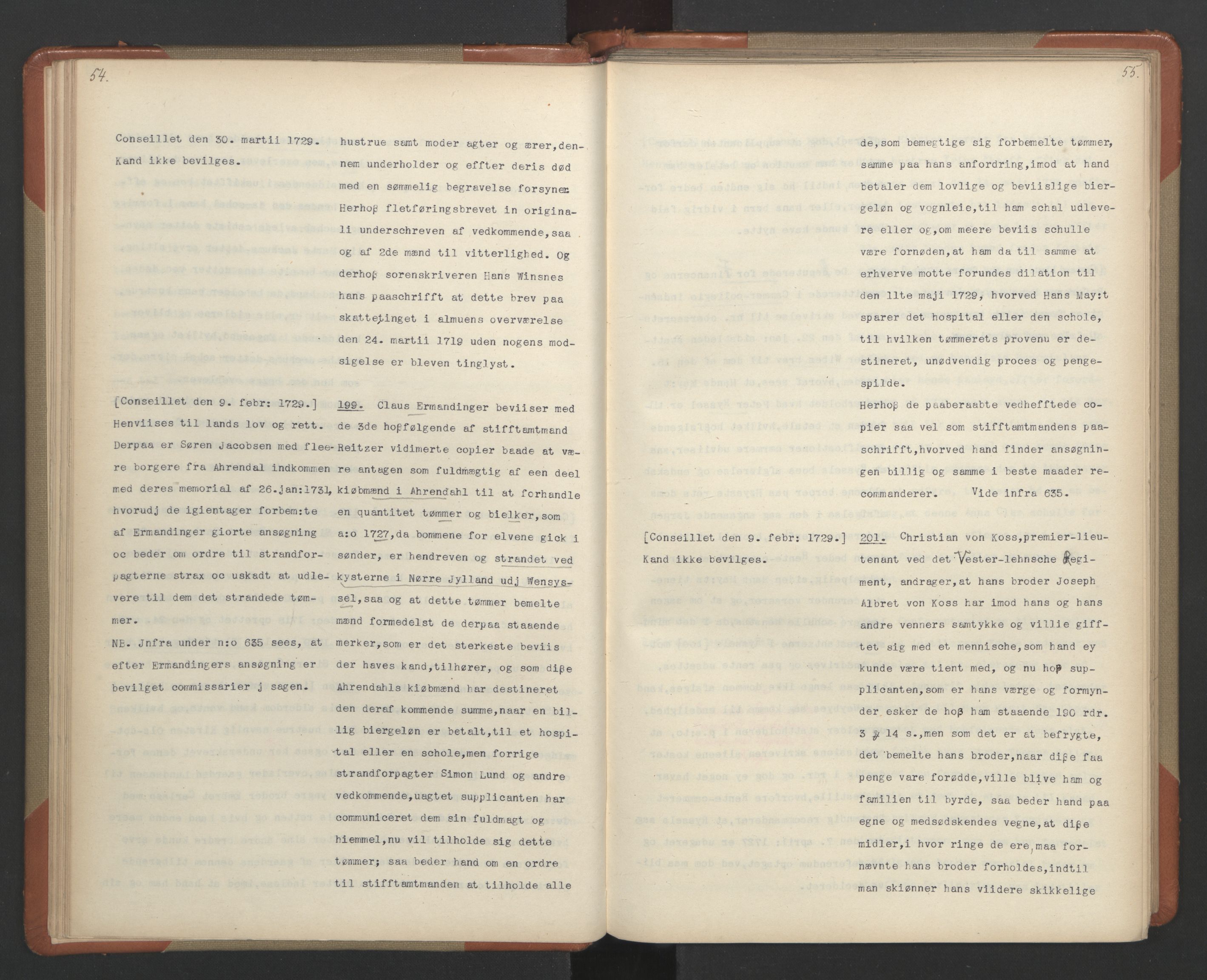 Avskriftsamlingen, AV/RA-EA-4022/F/Fa/L0092: Supplikker, 1729, p. 31