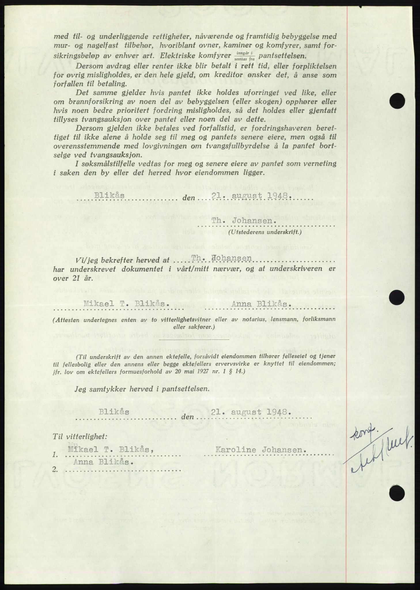 Nordmøre sorenskriveri, AV/SAT-A-4132/1/2/2Ca: Mortgage book no. B99, 1948-1948, Diary no: : 2626/1948