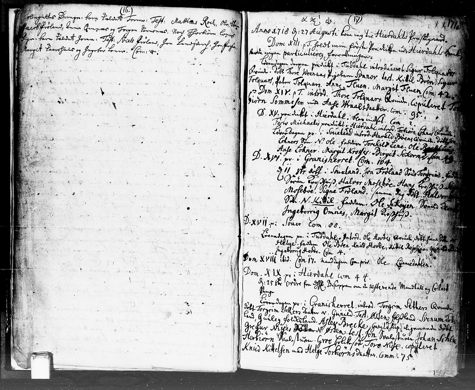 Hjartdal kirkebøker, AV/SAKO-A-270/F/Fa/L0002: Parish register (official) no. I 2, 1716-1754, p. 16-17