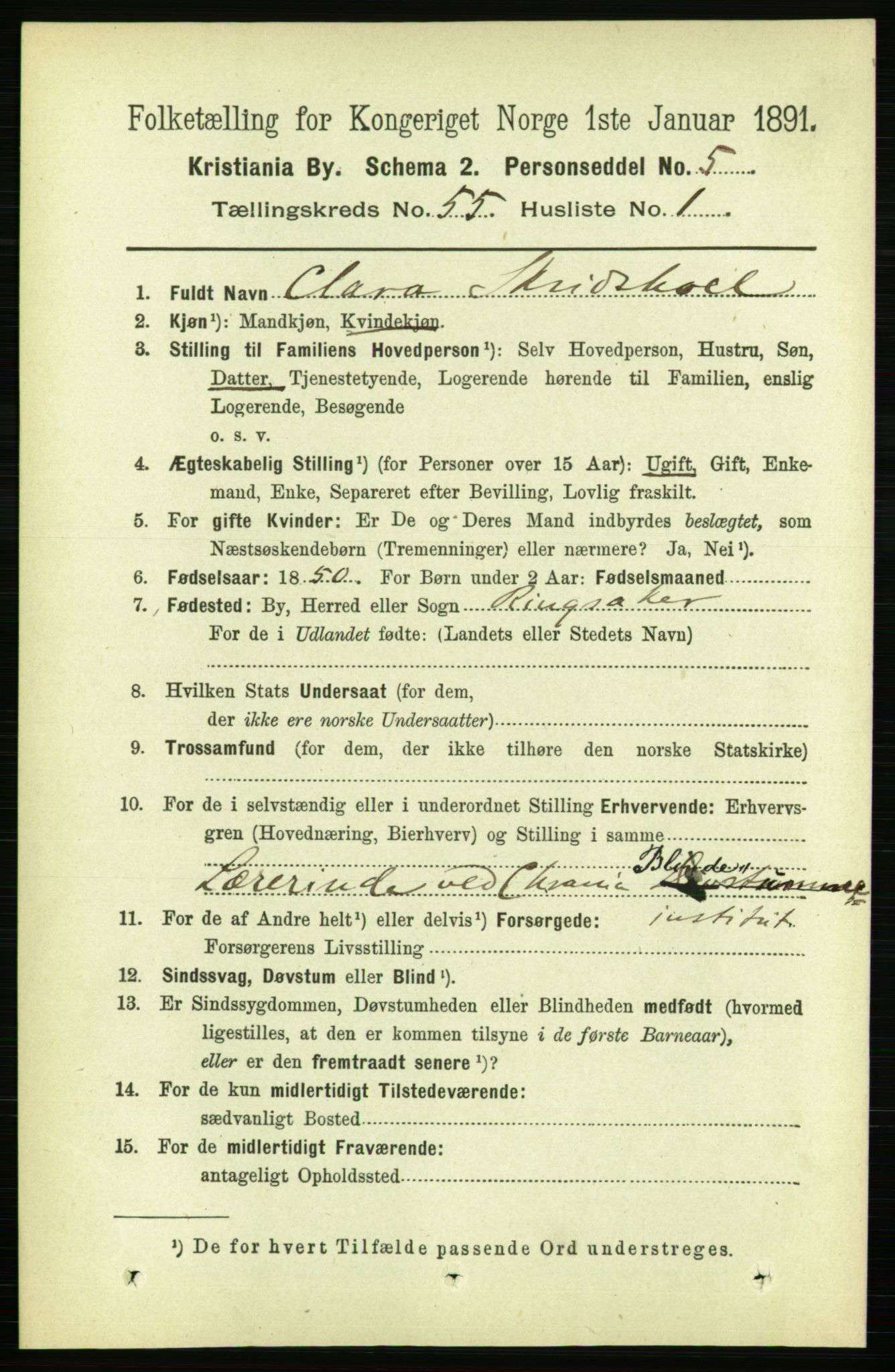 RA, 1891 census for 0301 Kristiania, 1891, p. 30081