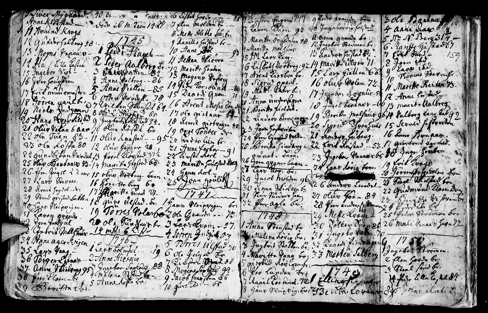 Ministerialprotokoller, klokkerbøker og fødselsregistre - Nord-Trøndelag, SAT/A-1458/730/L0272: Parish register (official) no. 730A01, 1733-1764, p. 159