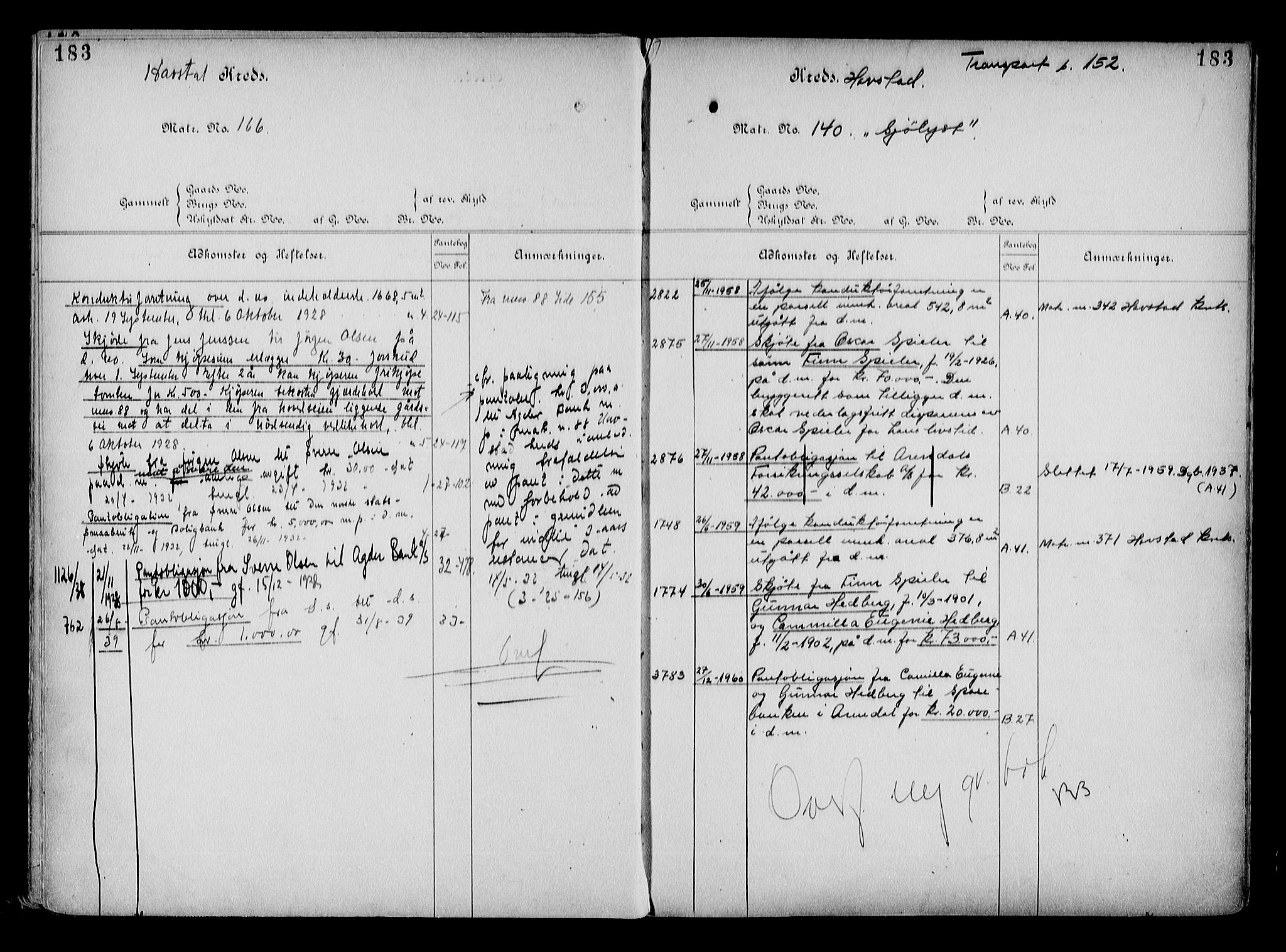 Arendal byfogd, AV/SAK-1222-0001/G/Ga/L0015: Mortgage register no. 13, 1860-1960, p. 183