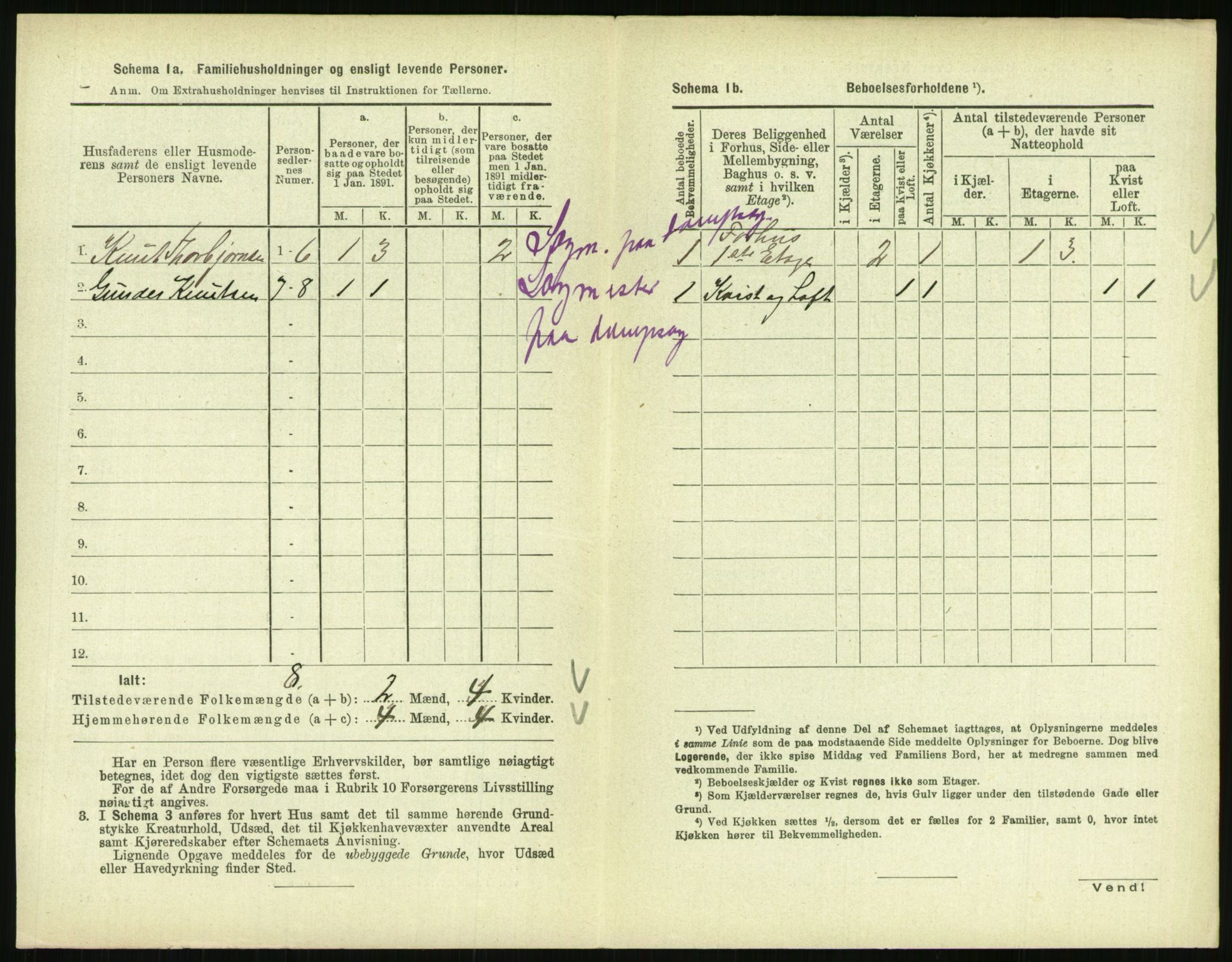 RA, 1891 census for 0801 Kragerø, 1891, p. 1283