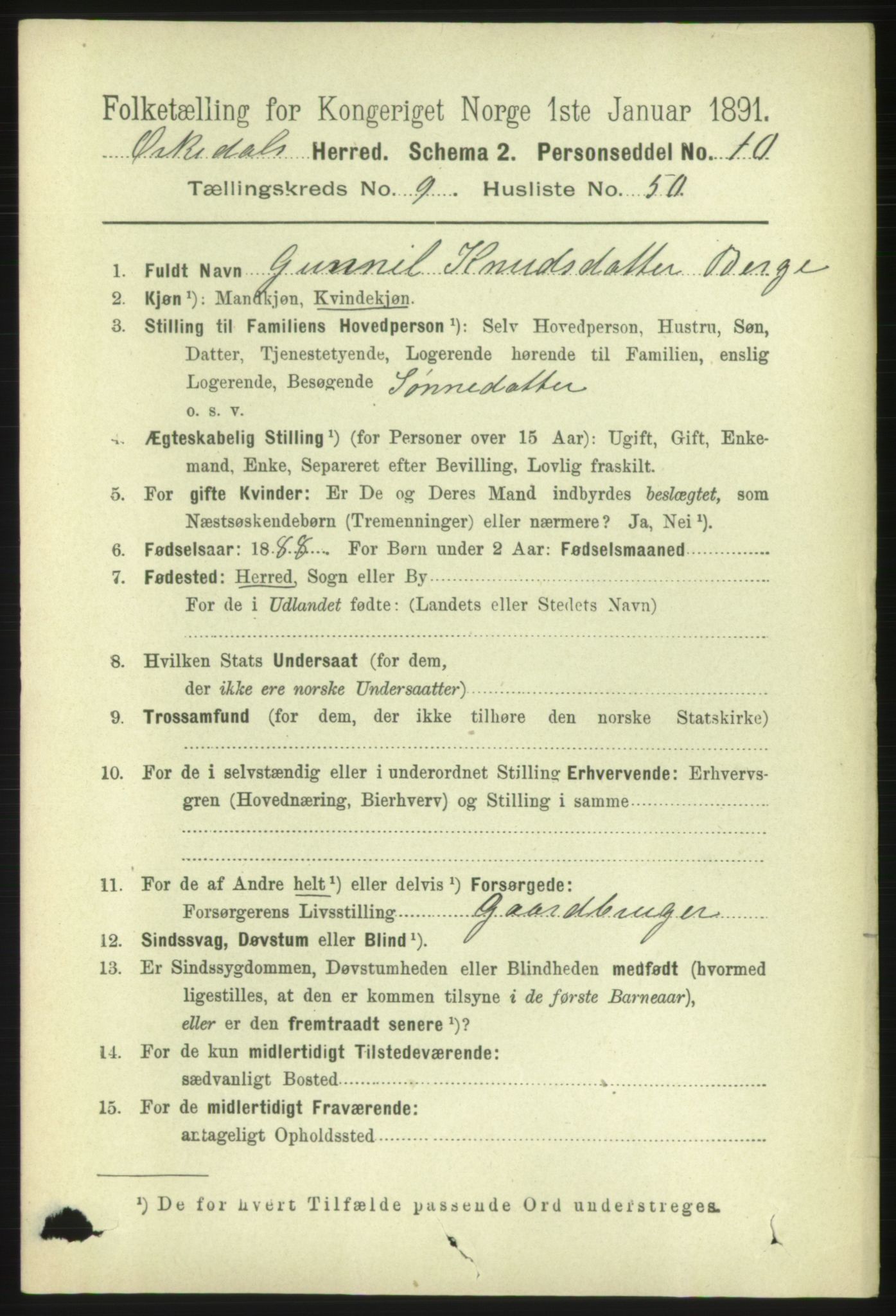 RA, 1891 census for 1638 Orkdal, 1891, p. 4544