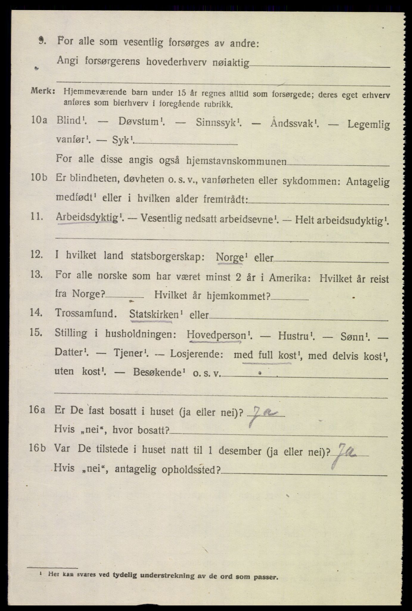 SAK, 1920 census for Kvinesdal, 1920, p. 2092