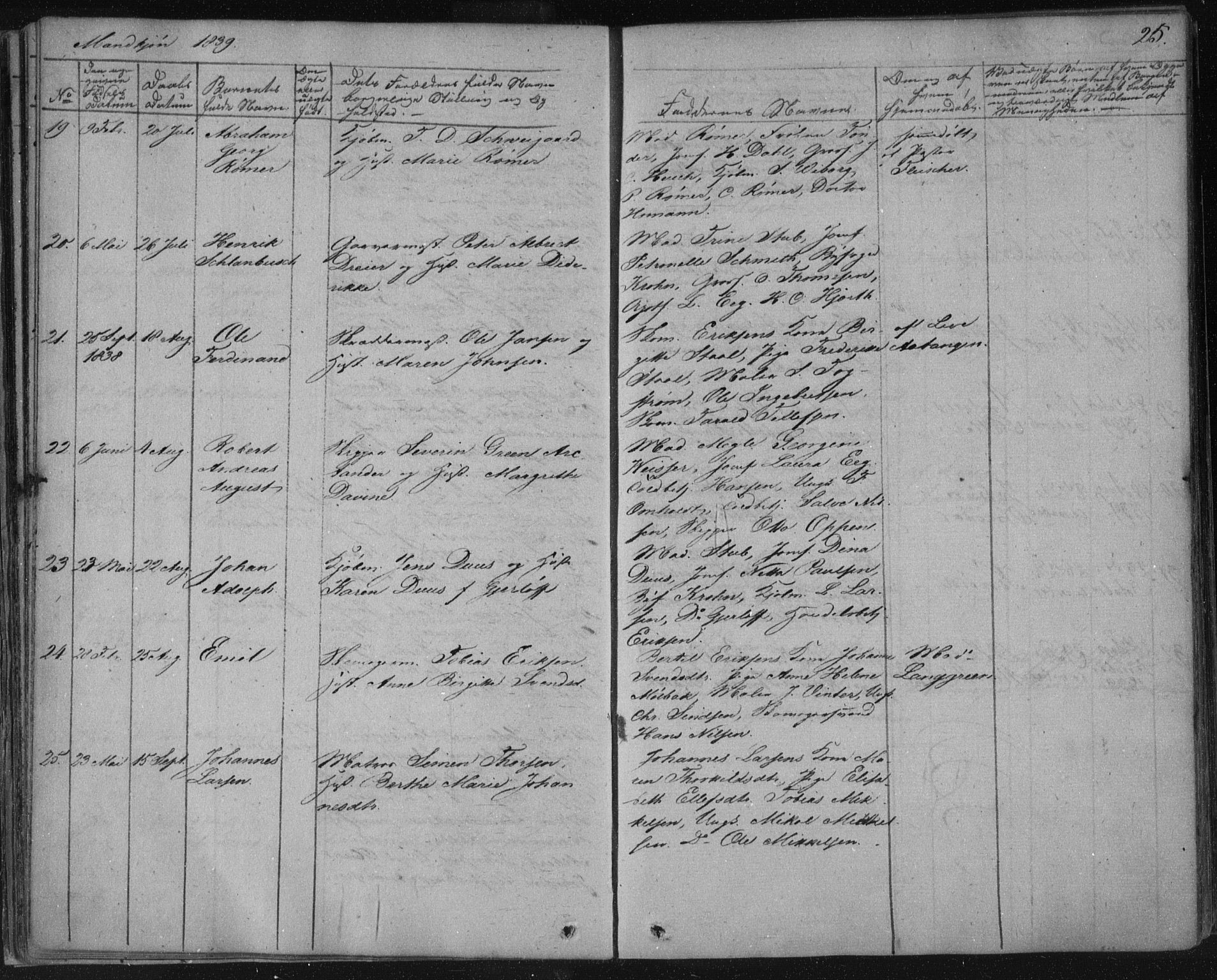 Kragerø kirkebøker, AV/SAKO-A-278/F/Fa/L0005: Parish register (official) no. 5, 1832-1847, p. 25