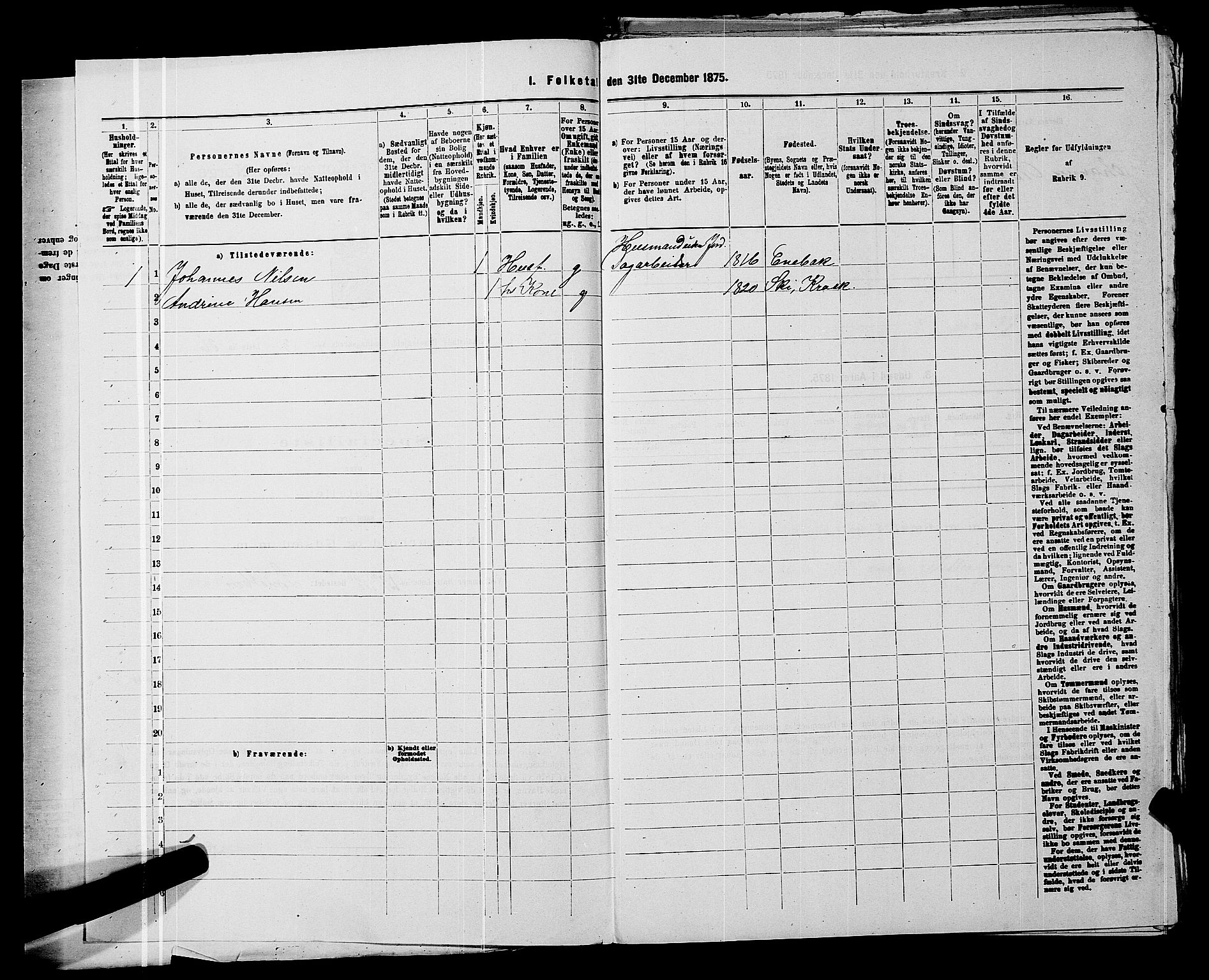 RA, 1875 census for 0212P Kråkstad, 1875, p. 285