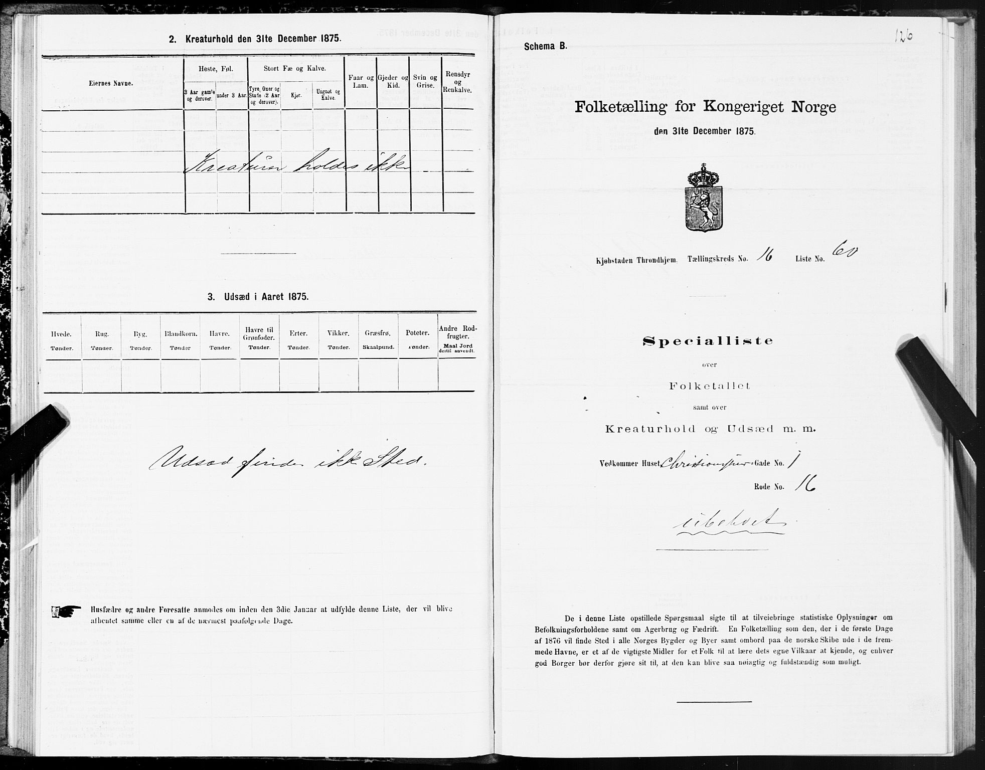 SAT, 1875 census for 1601 Trondheim, 1875, p. 9126