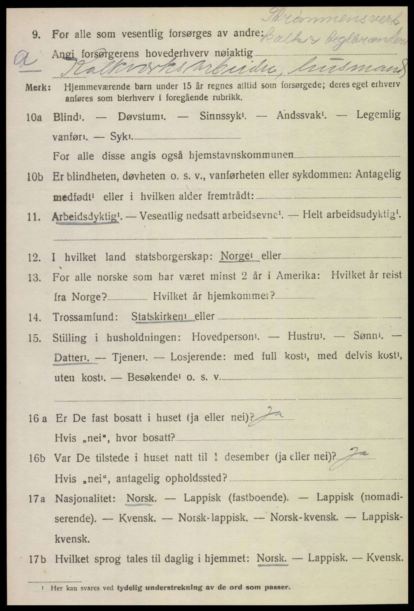 SAT, 1920 census for Inderøy, 1920, p. 6536