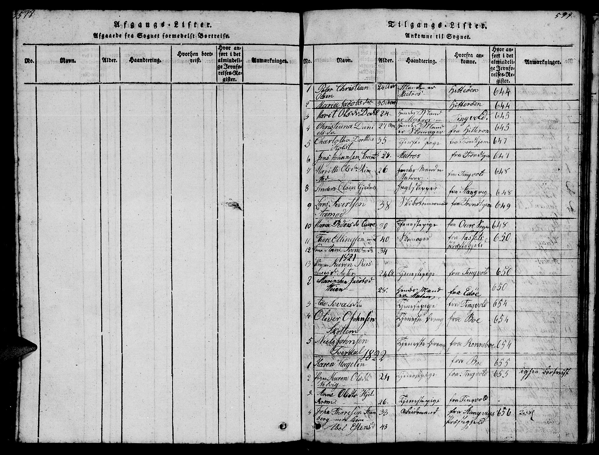 Ministerialprotokoller, klokkerbøker og fødselsregistre - Møre og Romsdal, AV/SAT-A-1454/572/L0856: Parish register (copy) no. 572C01, 1819-1832, p. 598-599