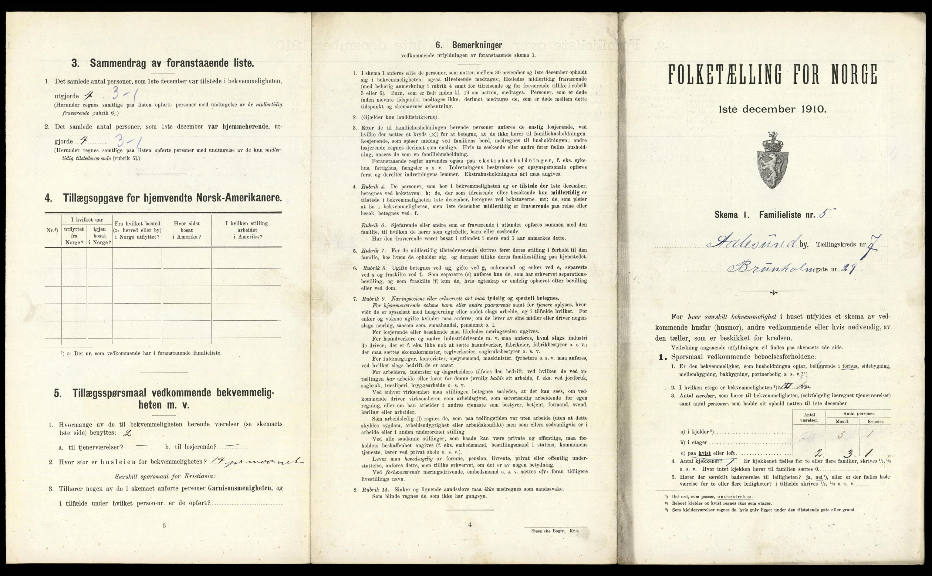 RA, 1910 census for Ålesund, 1910, p. 3049