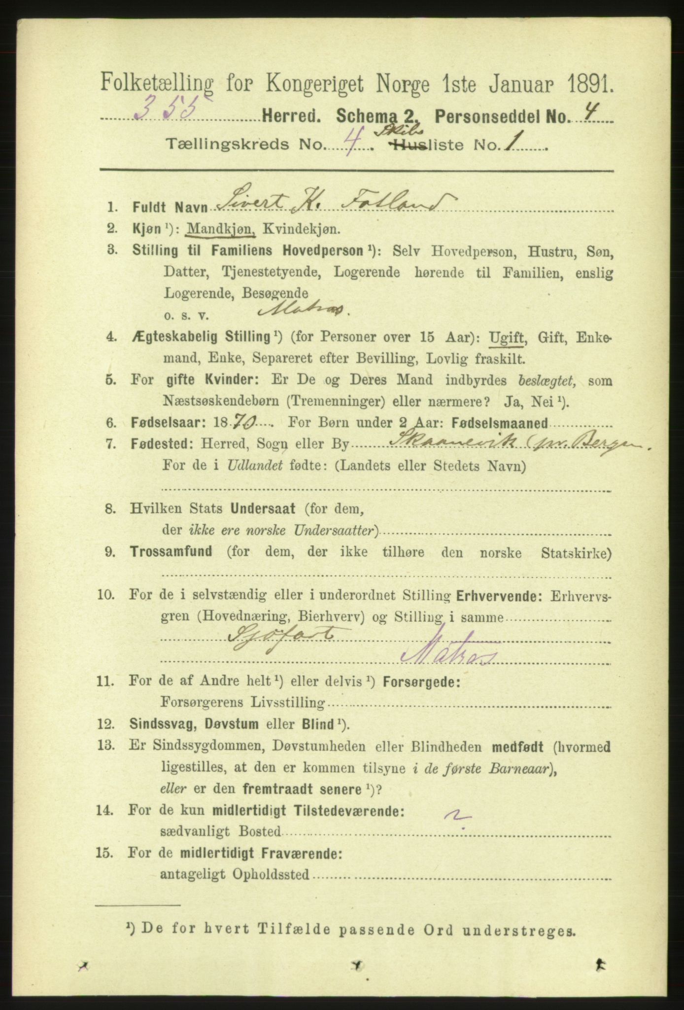 RA, 1891 census for 1632 Bjørnør, 1891, p. 2227