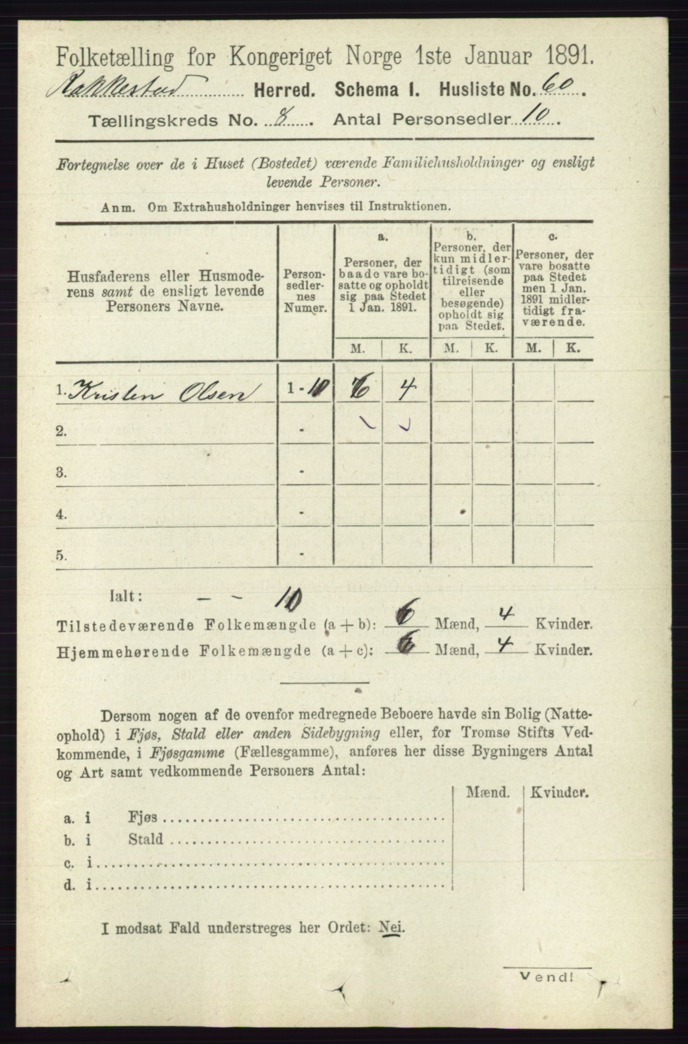 RA, 1891 census for 0128 Rakkestad, 1891, p. 3615