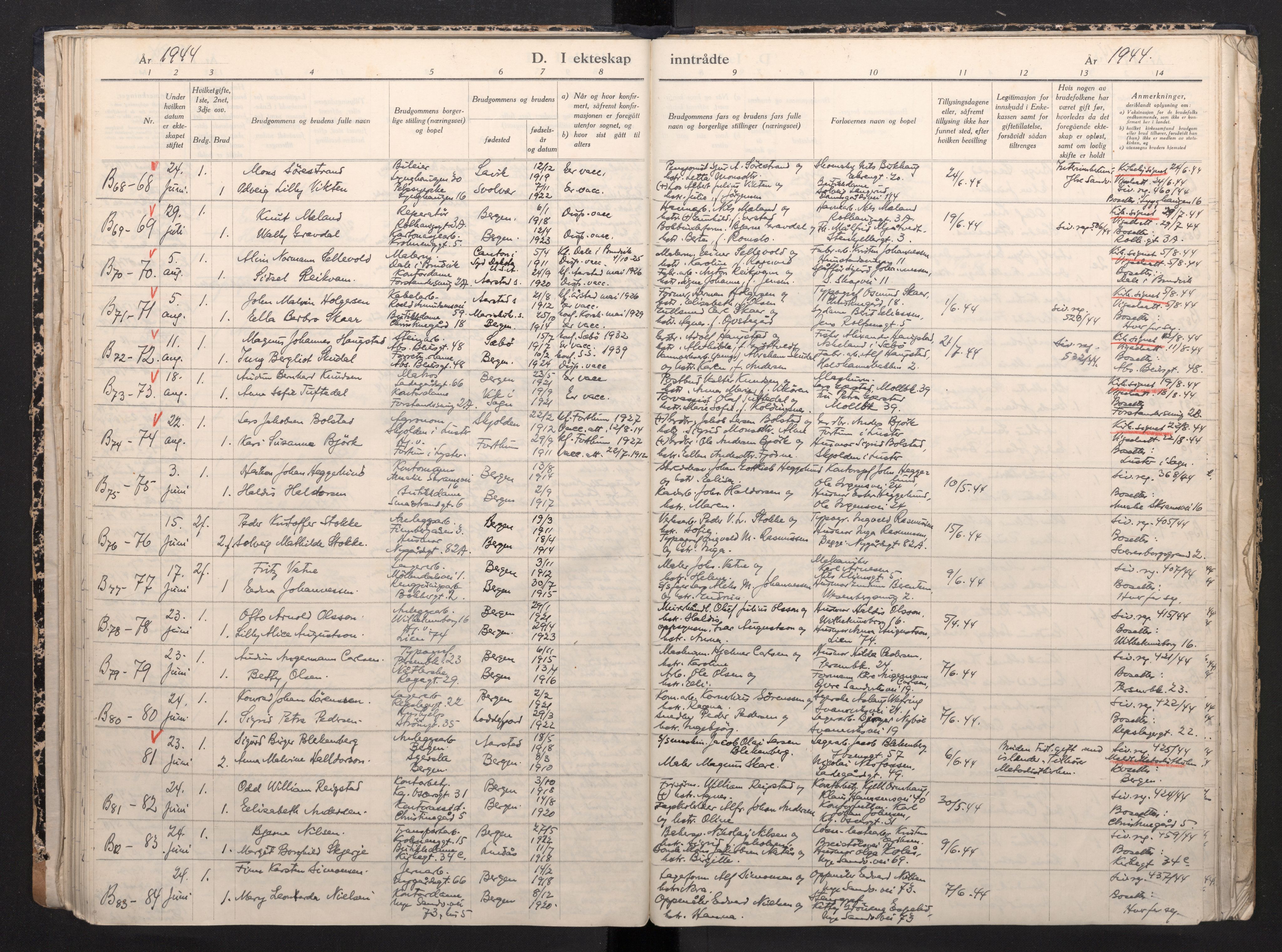 Sandviken Sokneprestembete, SAB/A-77601/H/Ha: Parish register (official) no. H 1, 1942-1945