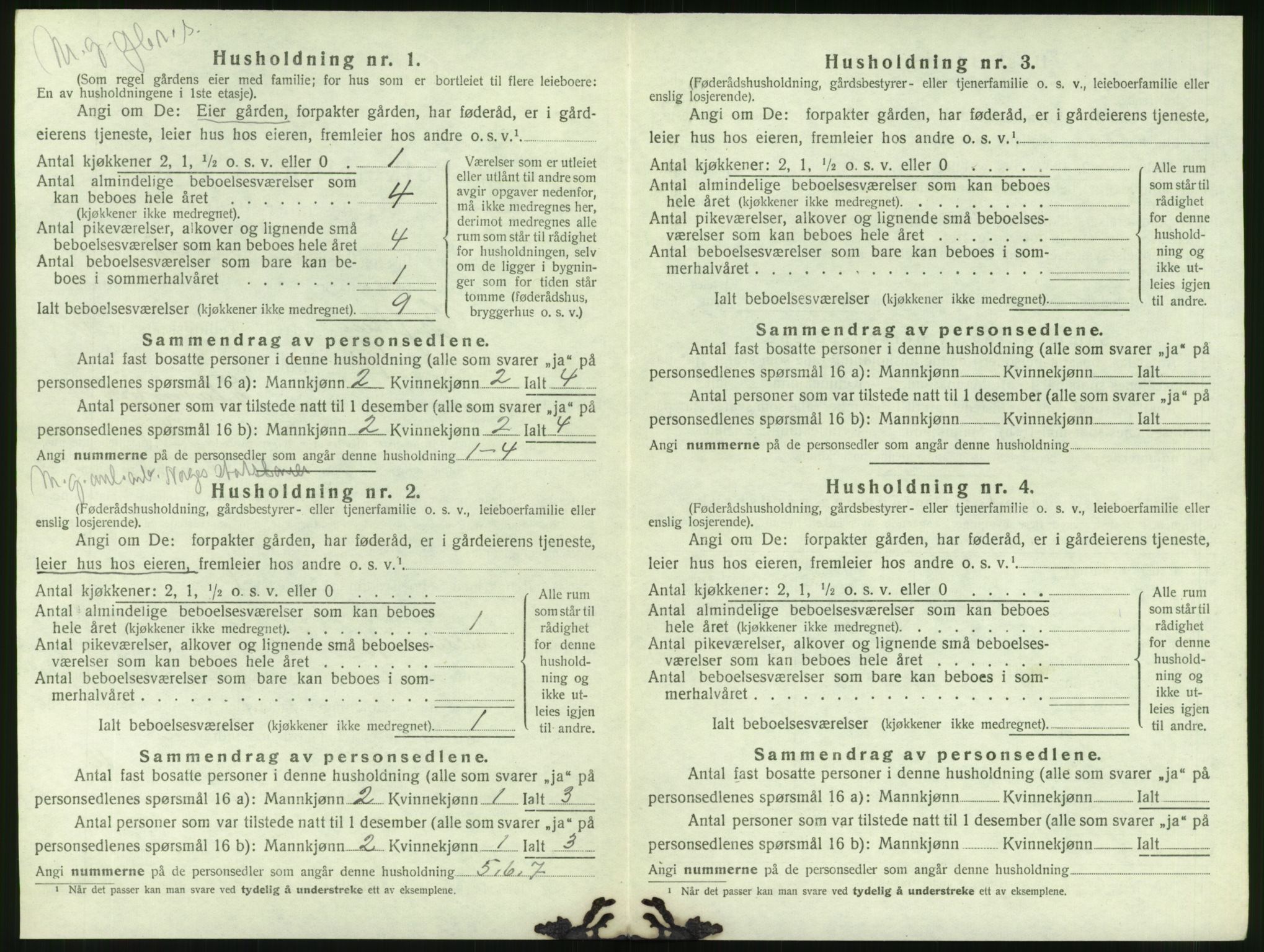 SAT, 1920 census for Grytten, 1920, p. 651