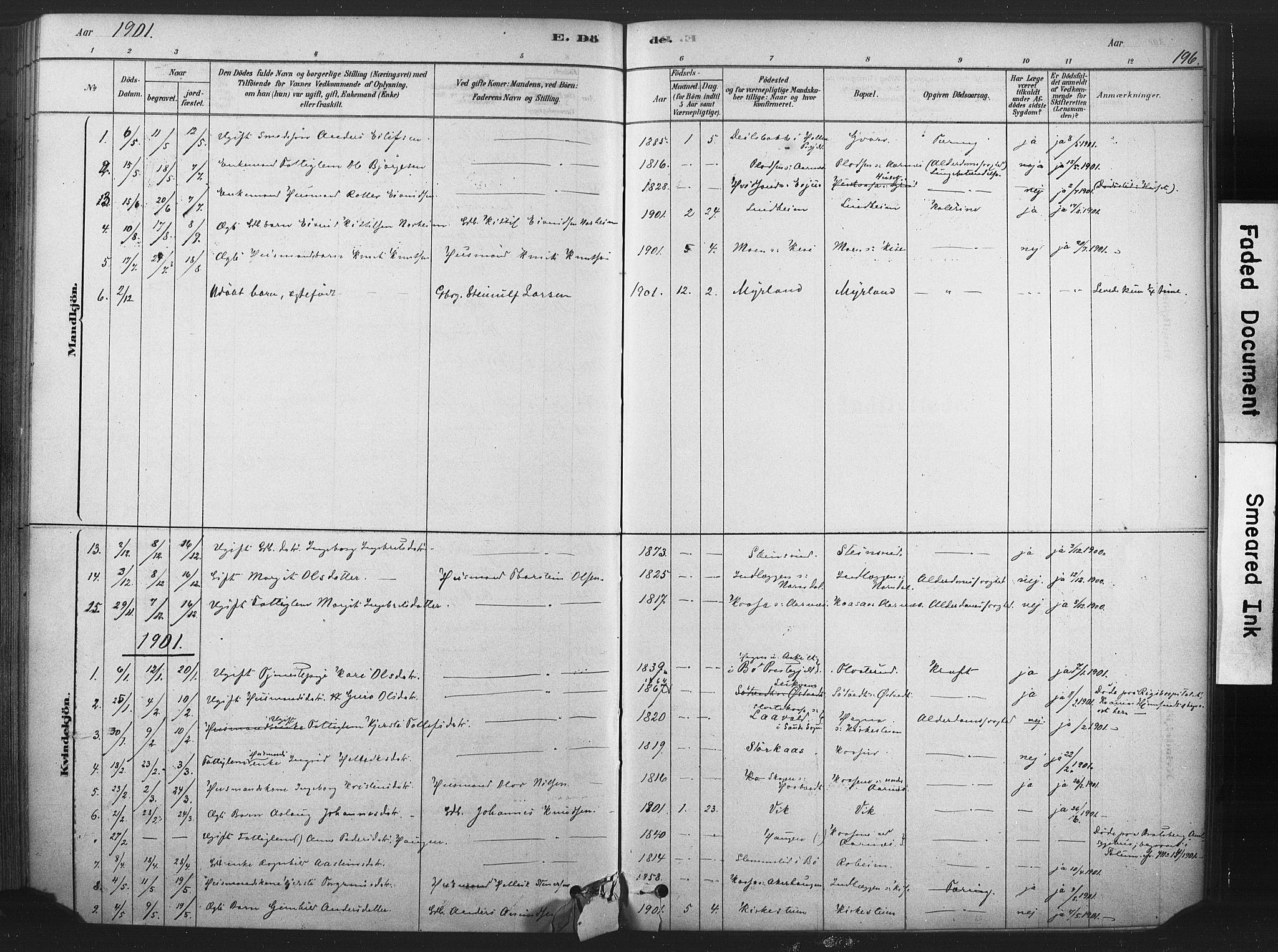 Sauherad kirkebøker, SAKO/A-298/F/Fb/L0002: Parish register (official) no. II 2, 1878-1901, p. 196