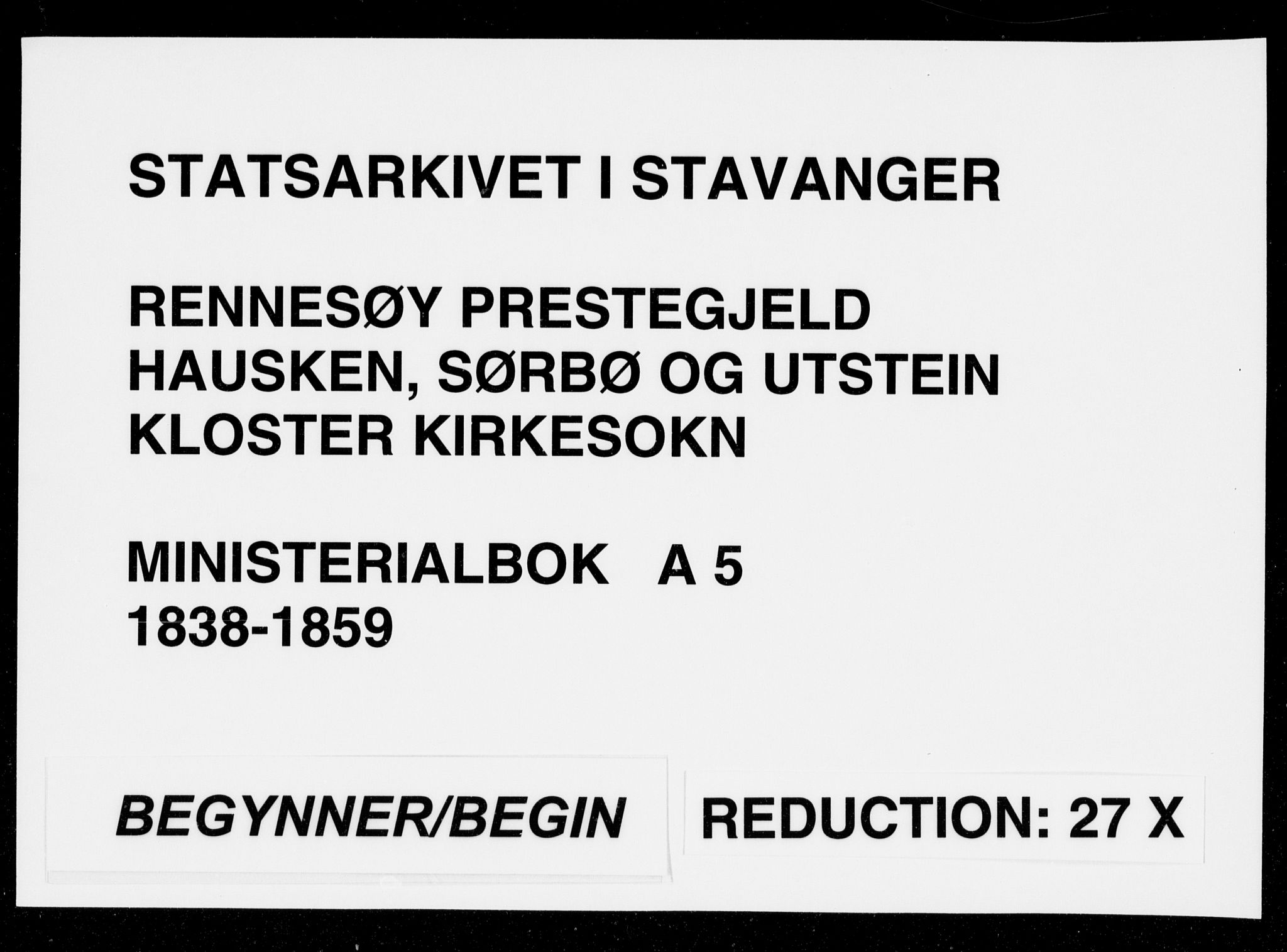 Rennesøy sokneprestkontor, SAST/A -101827/H/Ha/Haa/L0005: Parish register (official) no. A 5, 1838-1859