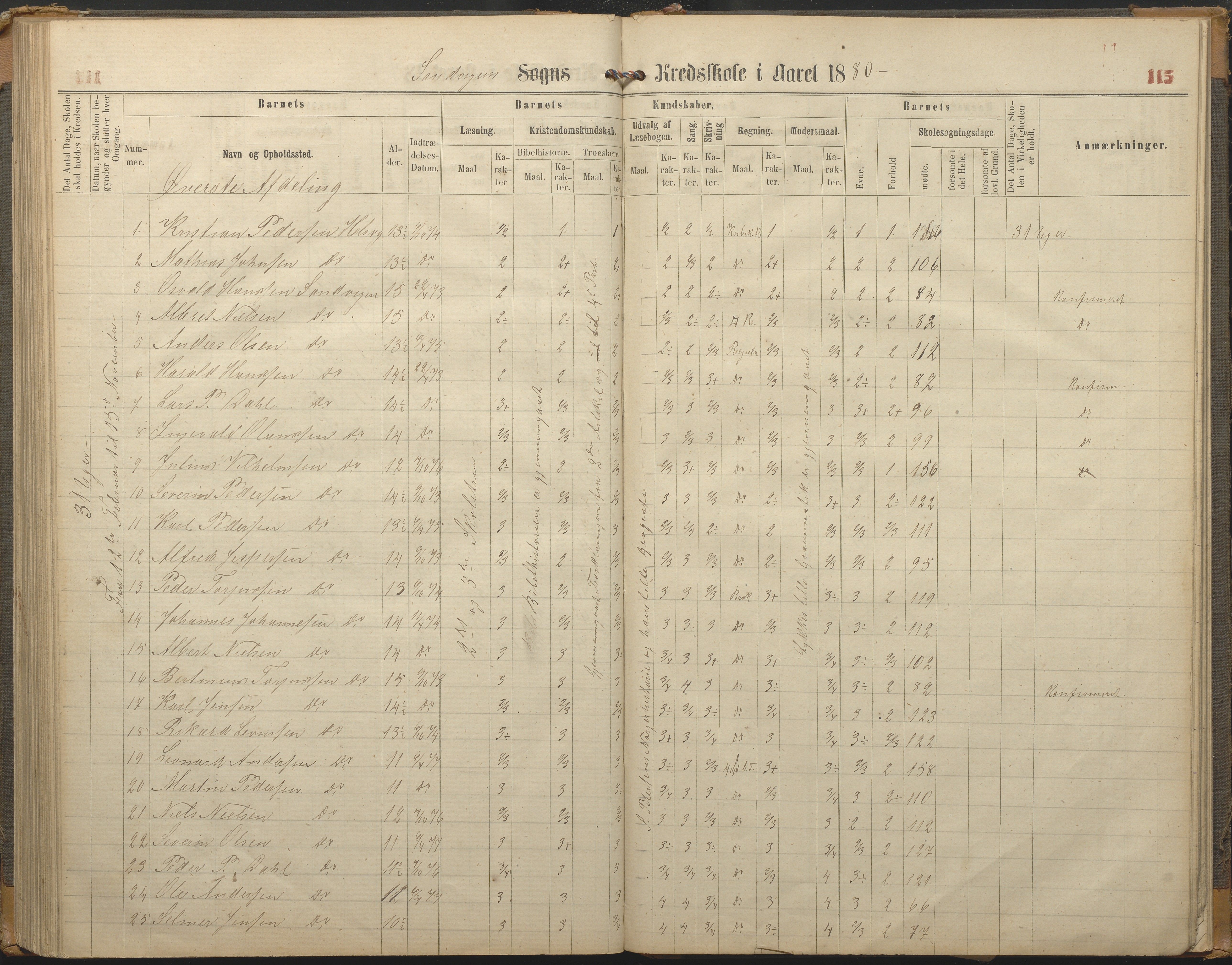 Hisøy kommune frem til 1991, AAKS/KA0922-PK/33/L0002: Skoleprotokoll, 1863-1881, p. 115