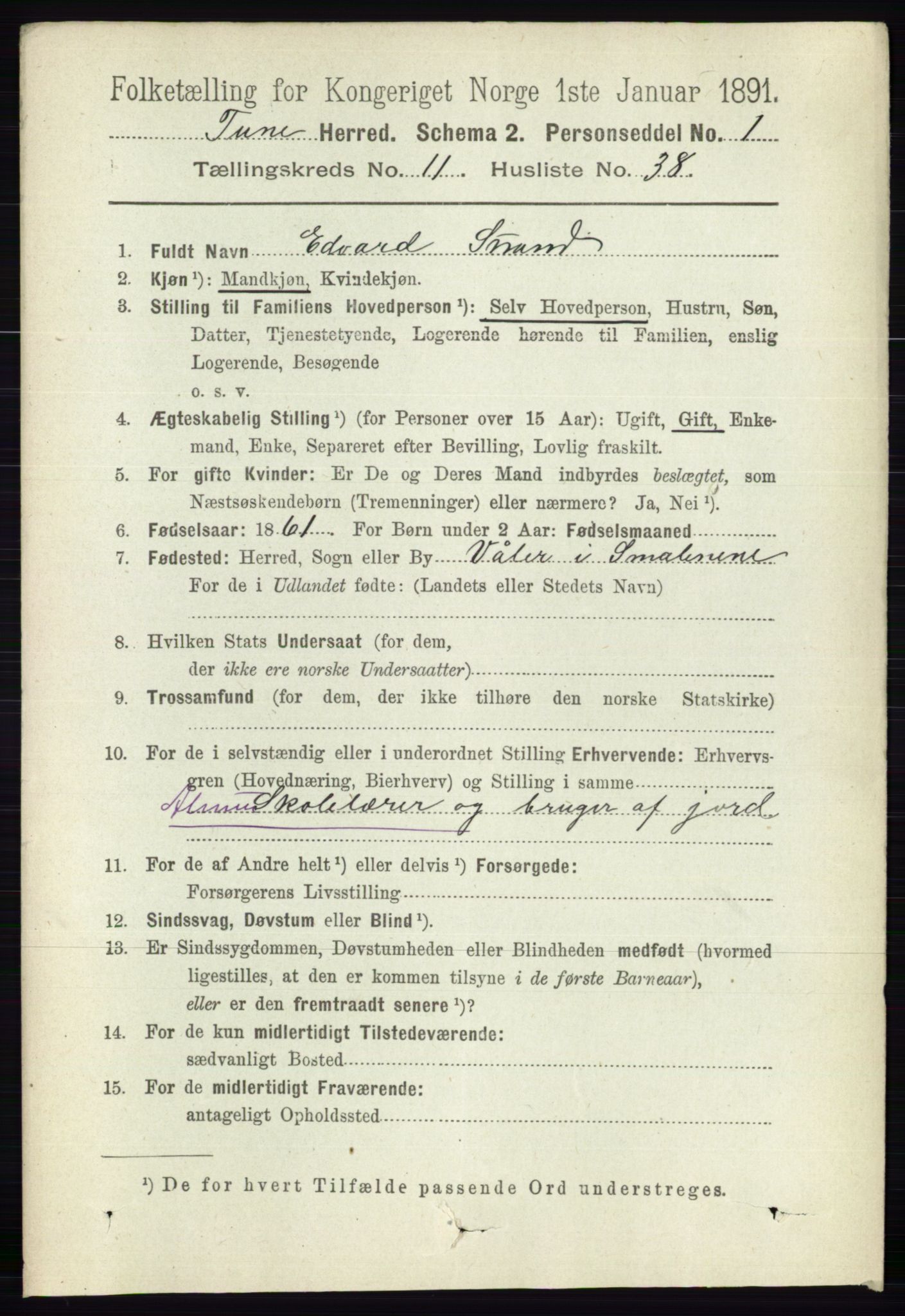 RA, 1891 census for 0130 Tune, 1891, p. 7156