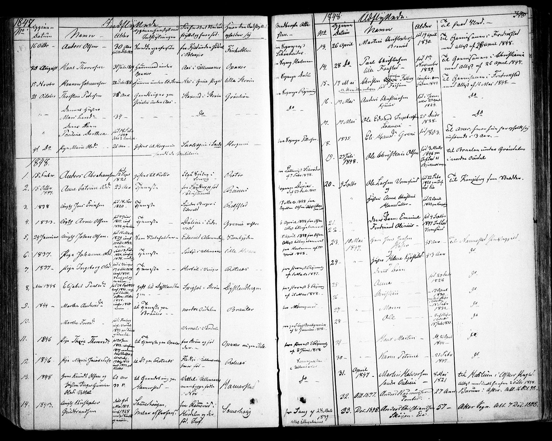 Nes prestekontor Kirkebøker, SAO/A-10410/F/Fa/L0007: Parish register (official) no. I 7, 1846-1858, p. 348
