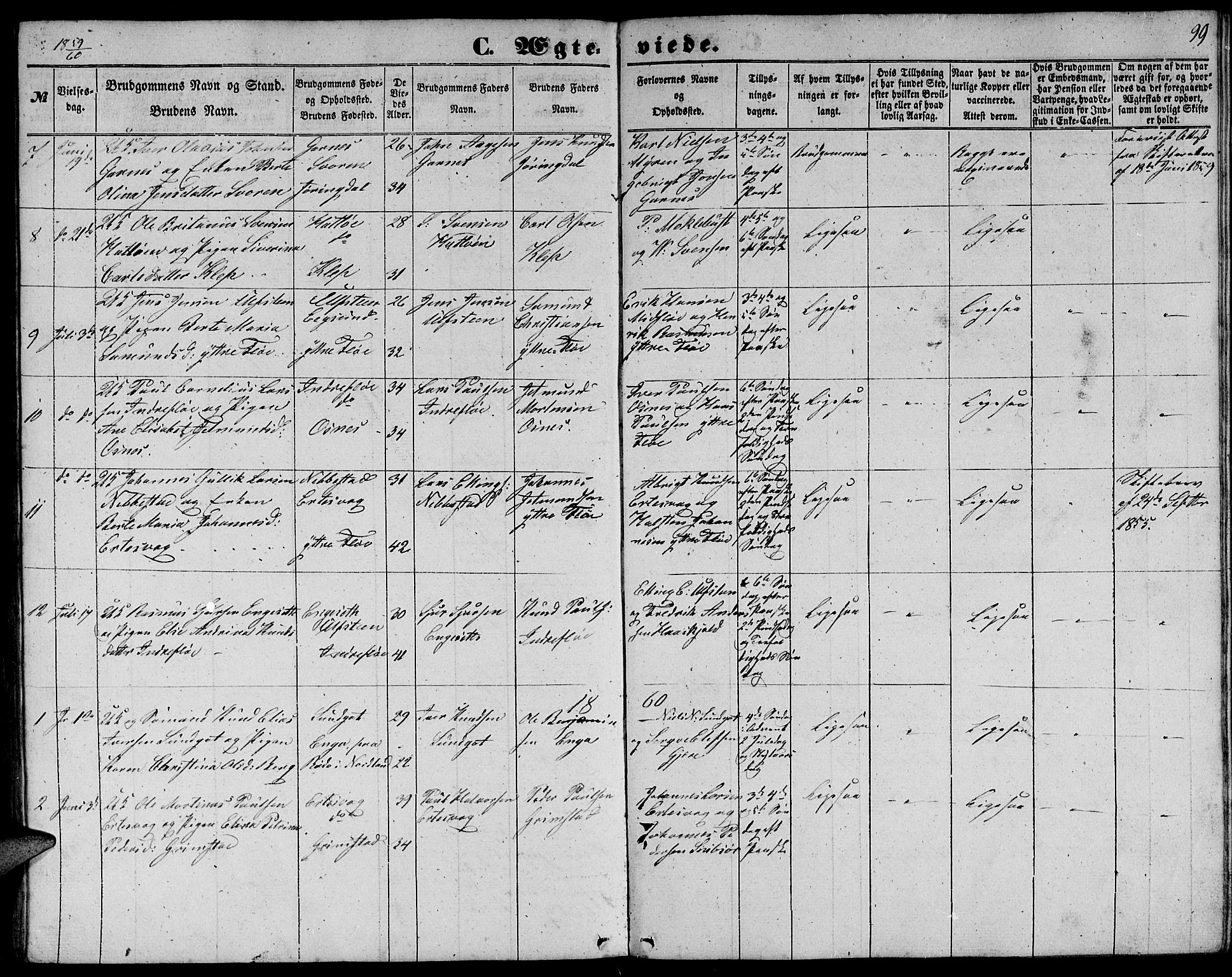 Ministerialprotokoller, klokkerbøker og fødselsregistre - Møre og Romsdal, SAT/A-1454/509/L0111: Parish register (copy) no. 509C01, 1854-1882, p. 99