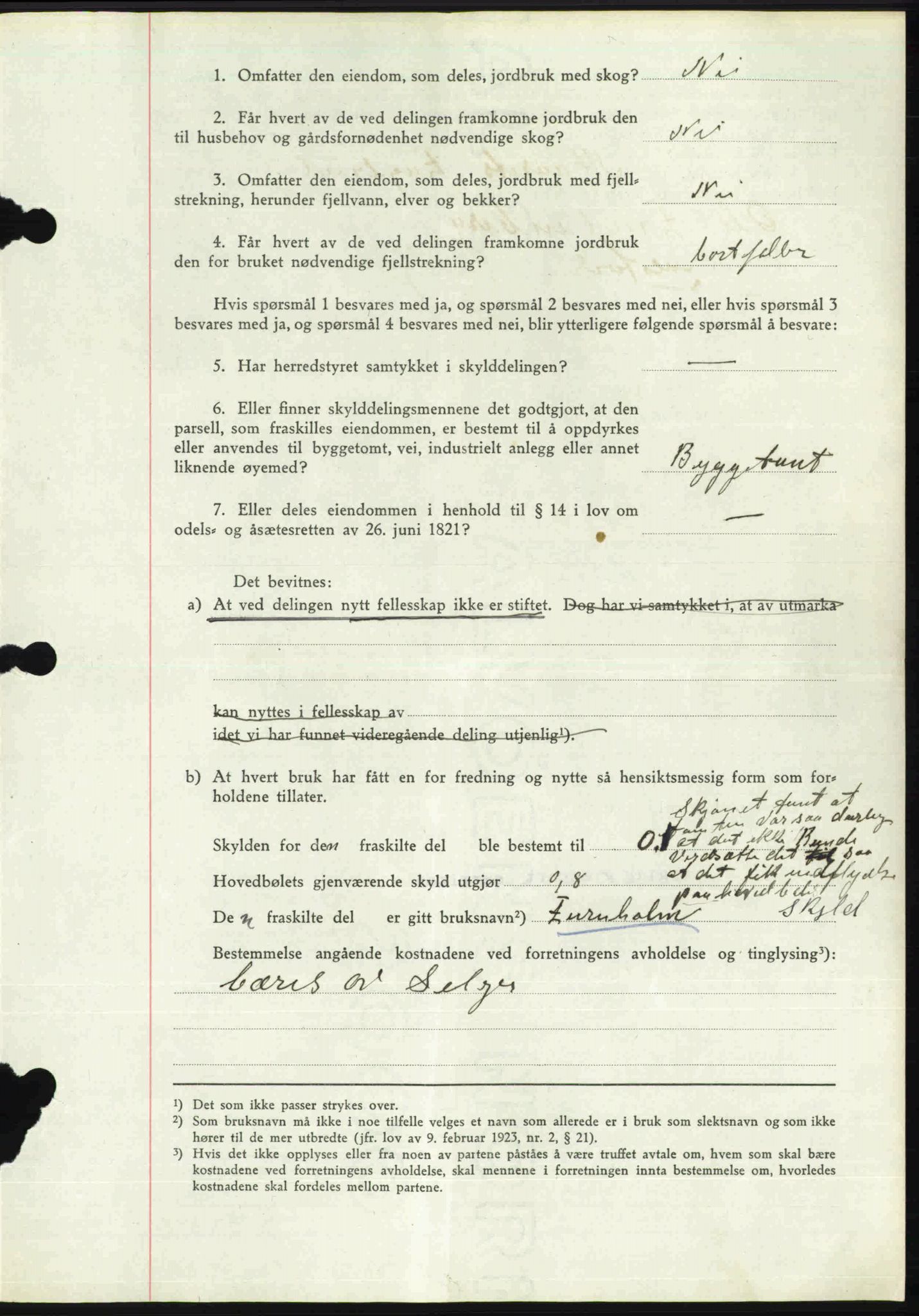 Toten tingrett, SAH/TING-006/H/Hb/Hbc/L0013: Mortgage book no. Hbc-13, 1945-1945, Diary no: : 199/1945